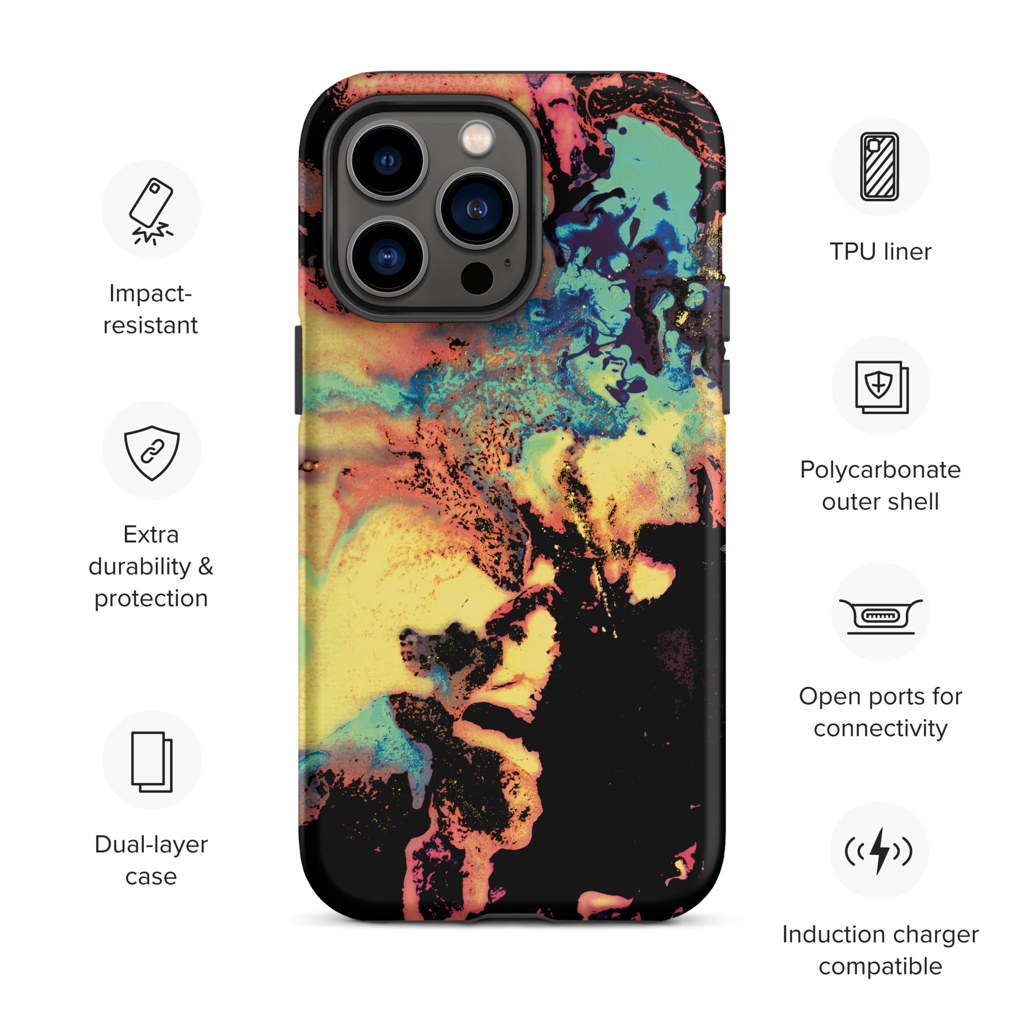 Yellow Abstract Art Tough iPhone Case