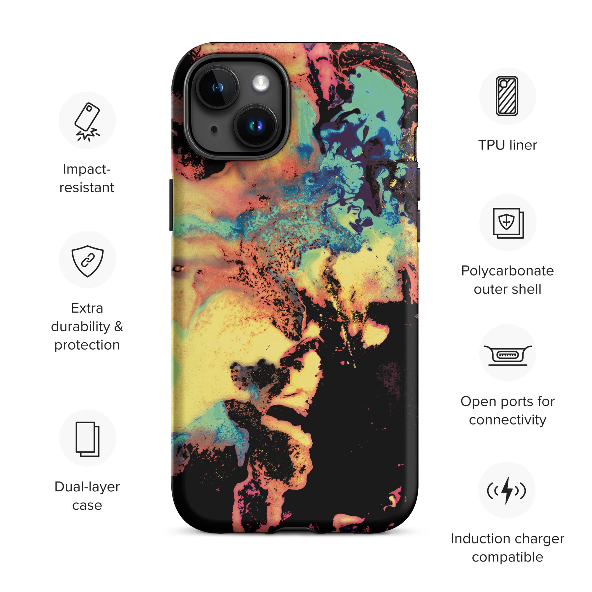 Yellow Abstract Art Tough iPhone Case