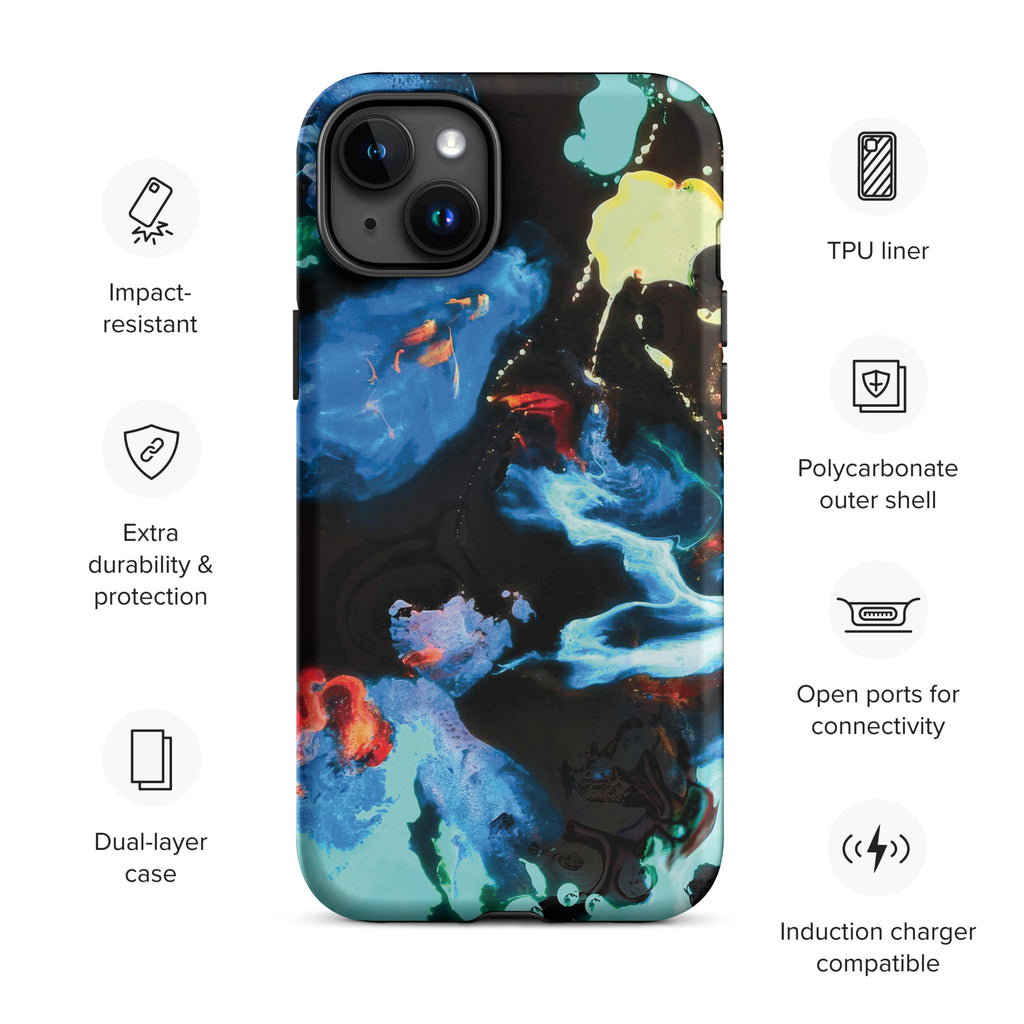 Aqua Abstract Art Tough iPhone Case