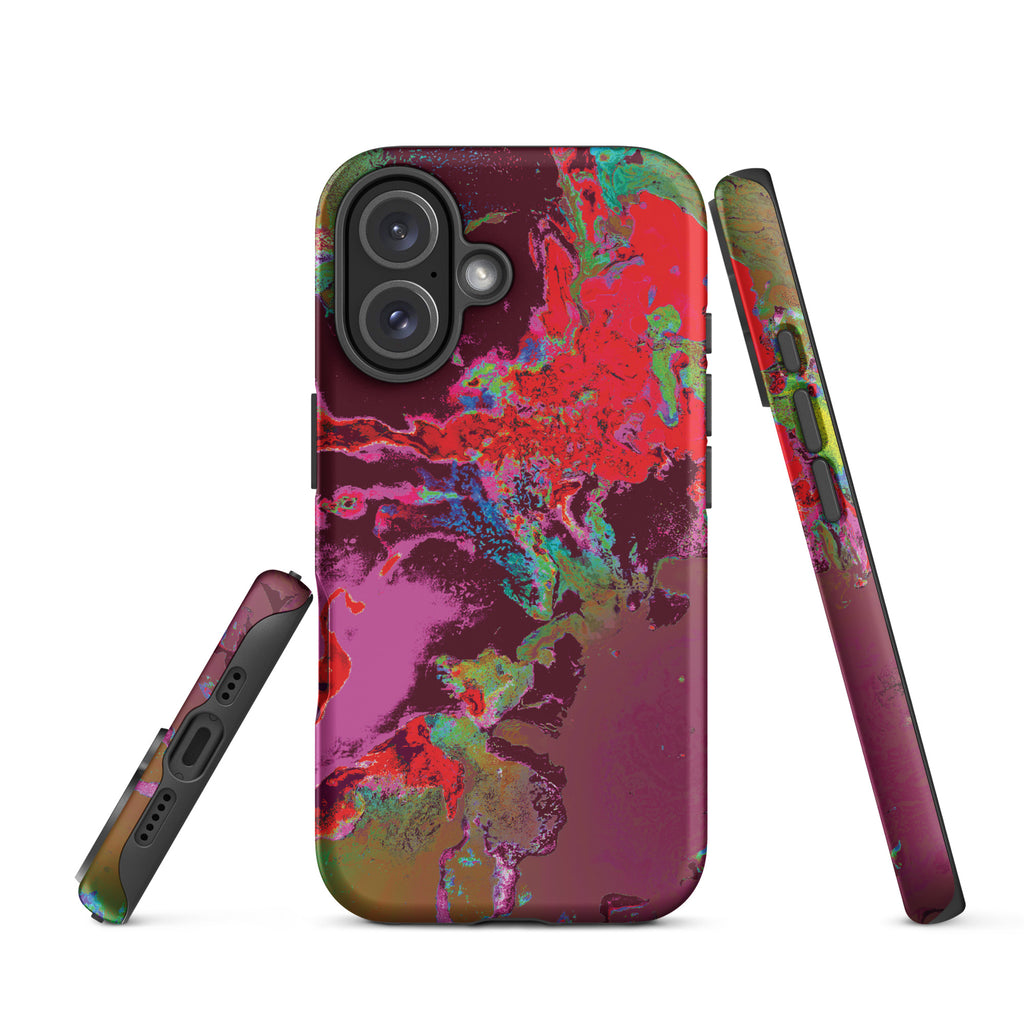 Maroon Abstract Art Tough iPhone Case