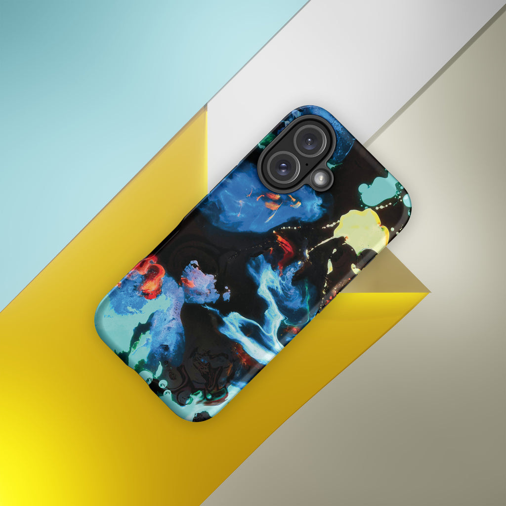 Aqua Abstract Art Tough iPhone Case