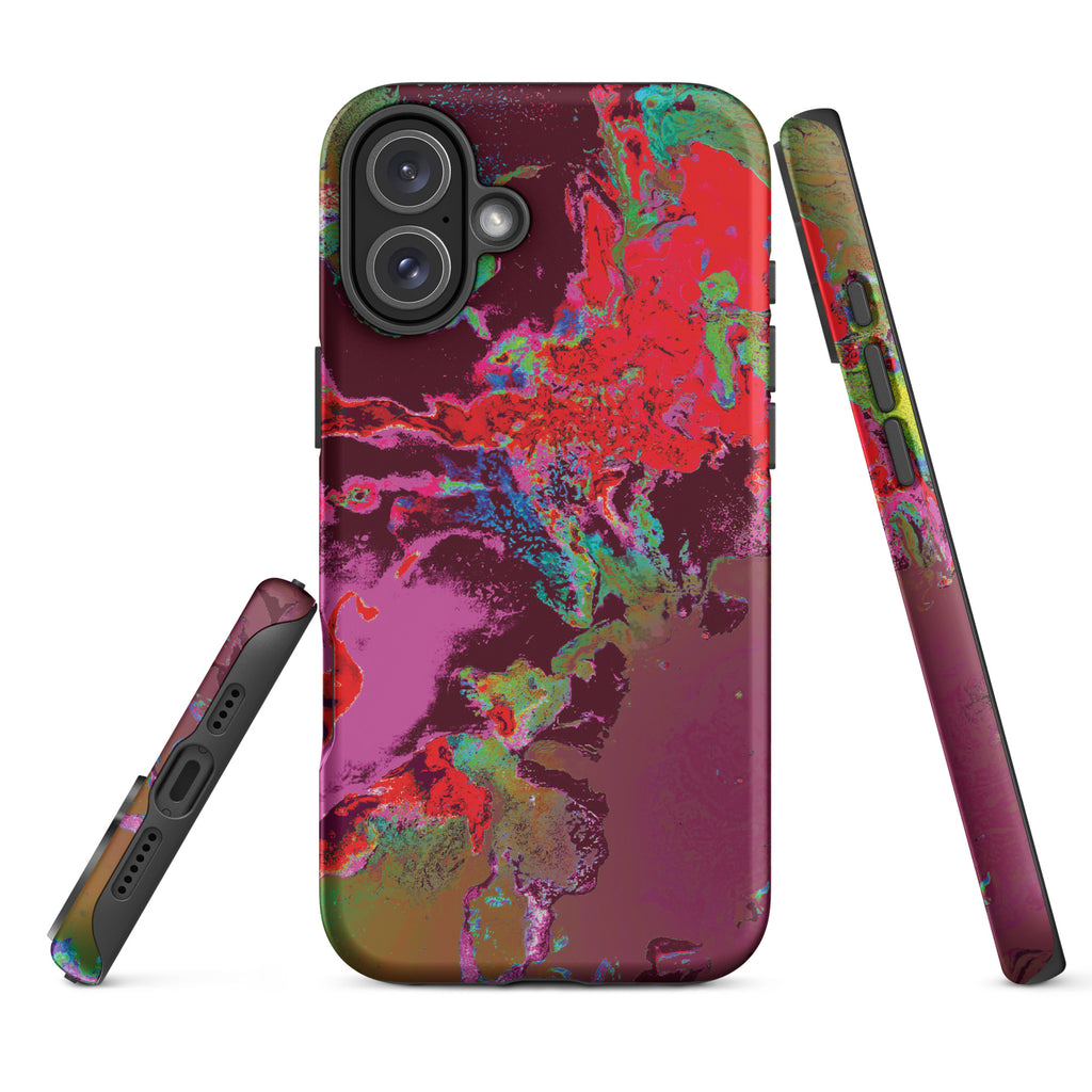 Maroon Abstract Art Tough iPhone Case