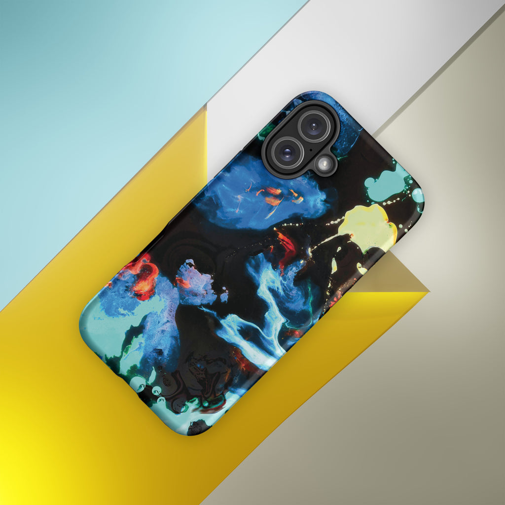 Aqua Abstract Art Tough iPhone Case