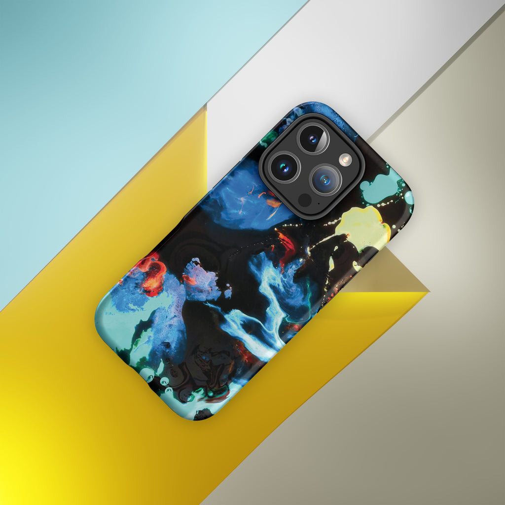 Aqua Abstract Art Tough iPhone Case