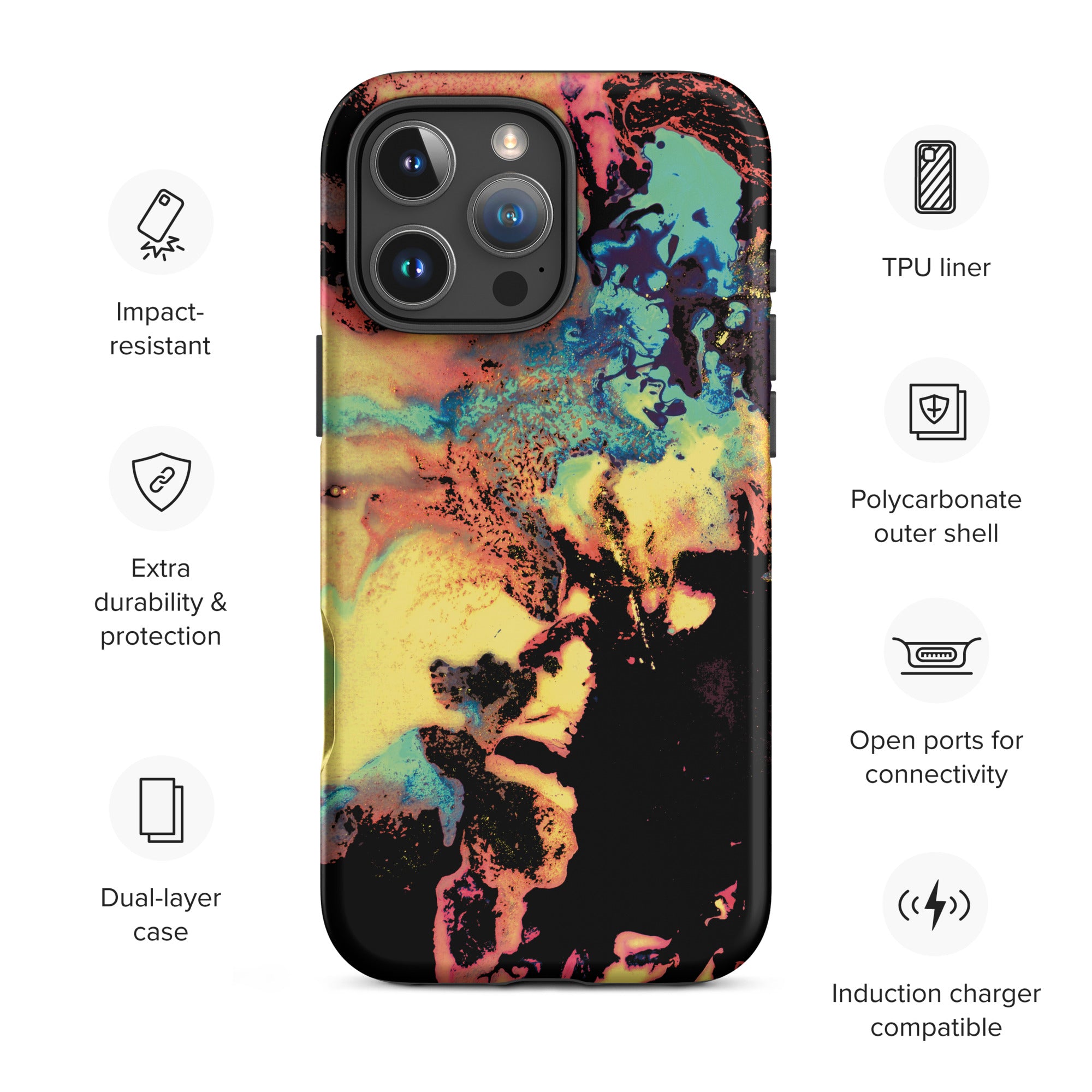 Yellow Abstract Art Tough iPhone Case