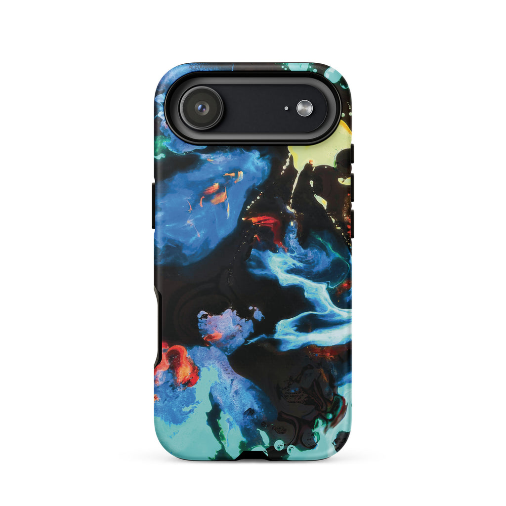 Aqua Abstract Art Tough iPhone Case