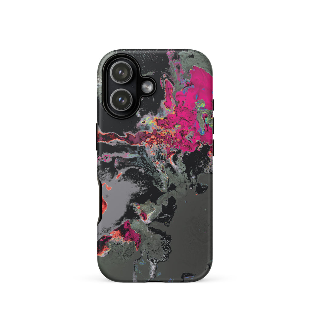 Gray and Pink Abstract Art iPhone Case