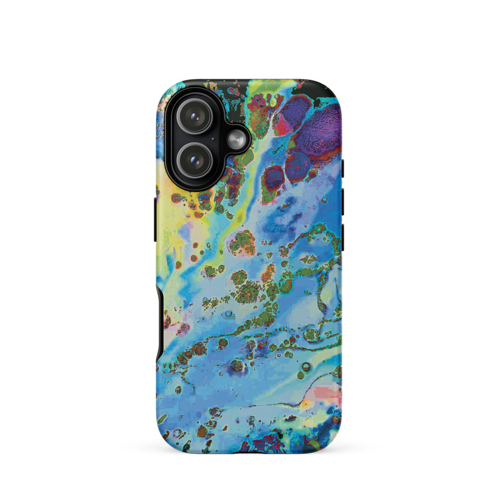 Blue and Yellow Abstract Art Tough iPhone Case
