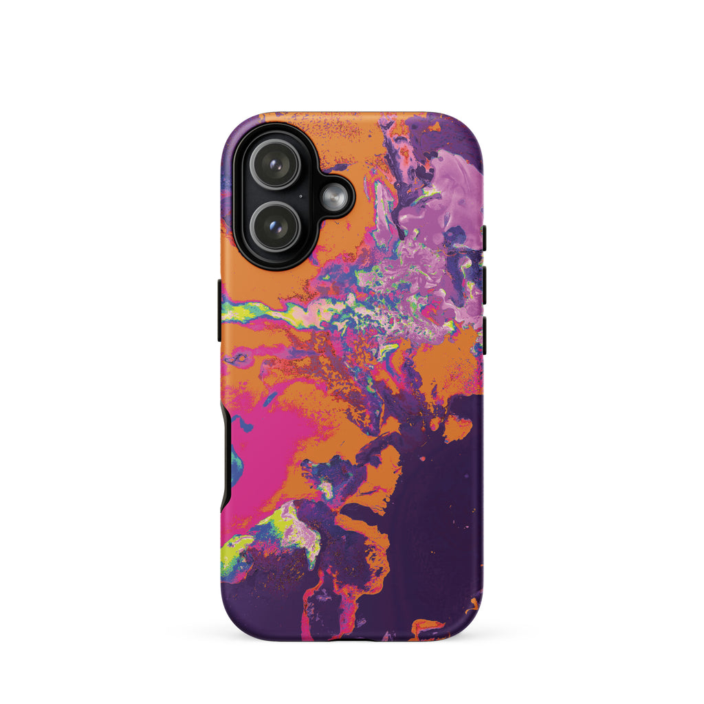 Magenta Orange Abstract Art Tough iPhone Case