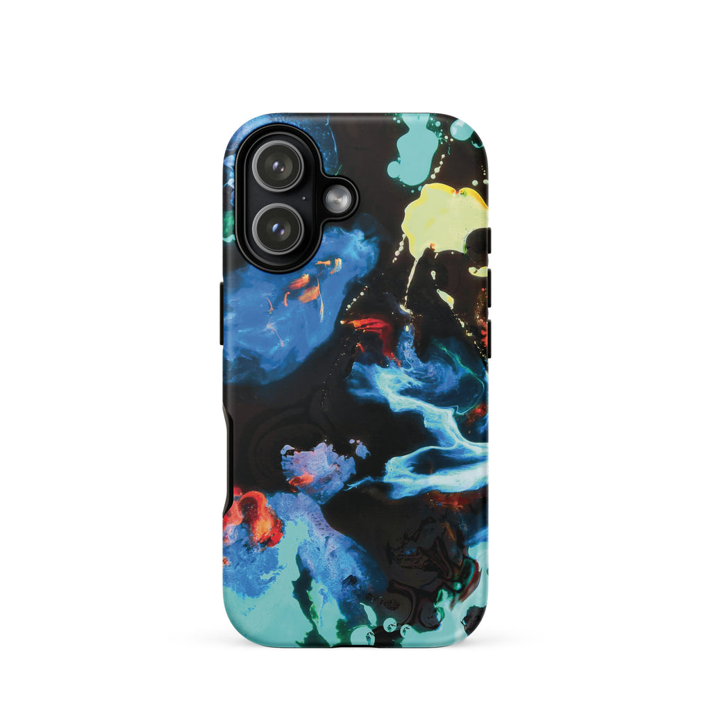 Aqua Abstract Art Tough iPhone Case