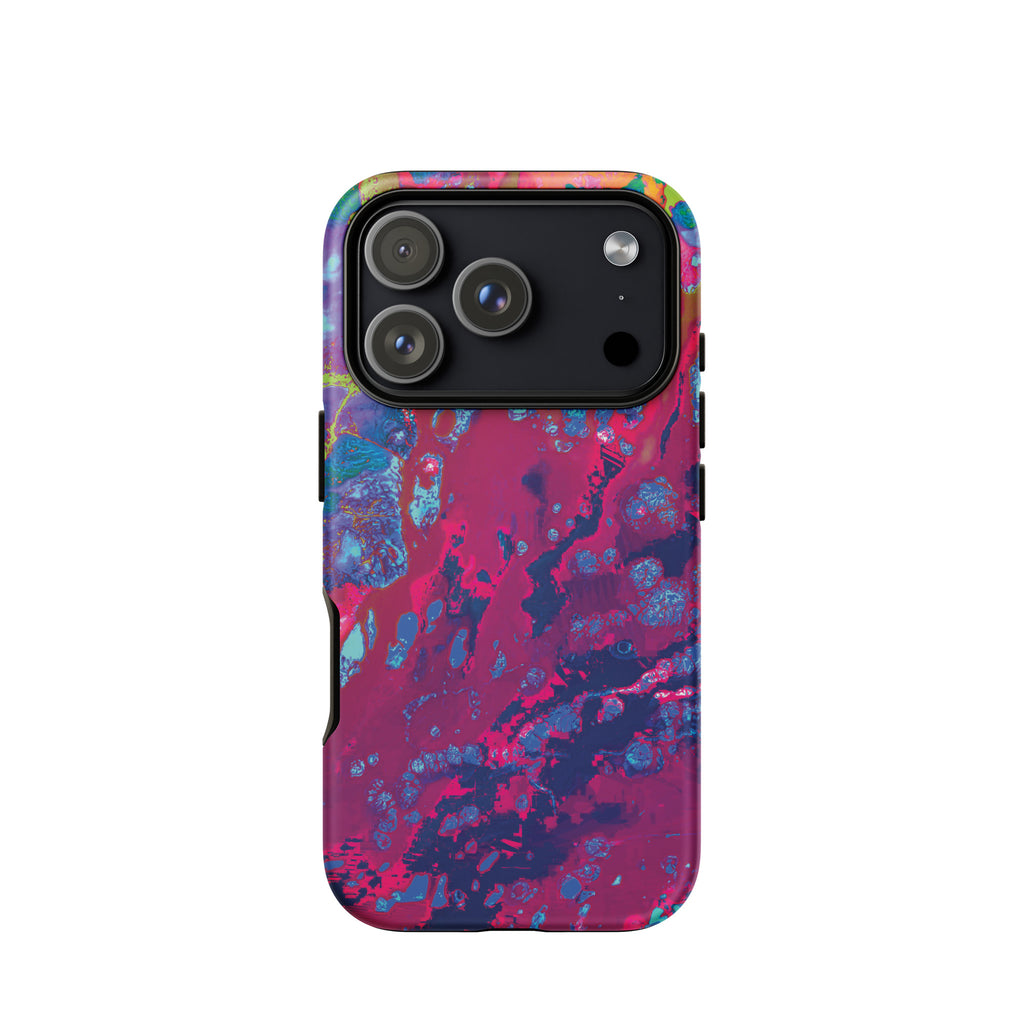 Purple and Pink Abstract Art Tough iPhone Case