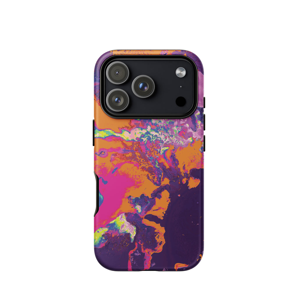 Magenta Orange Abstract Art Tough iPhone Case