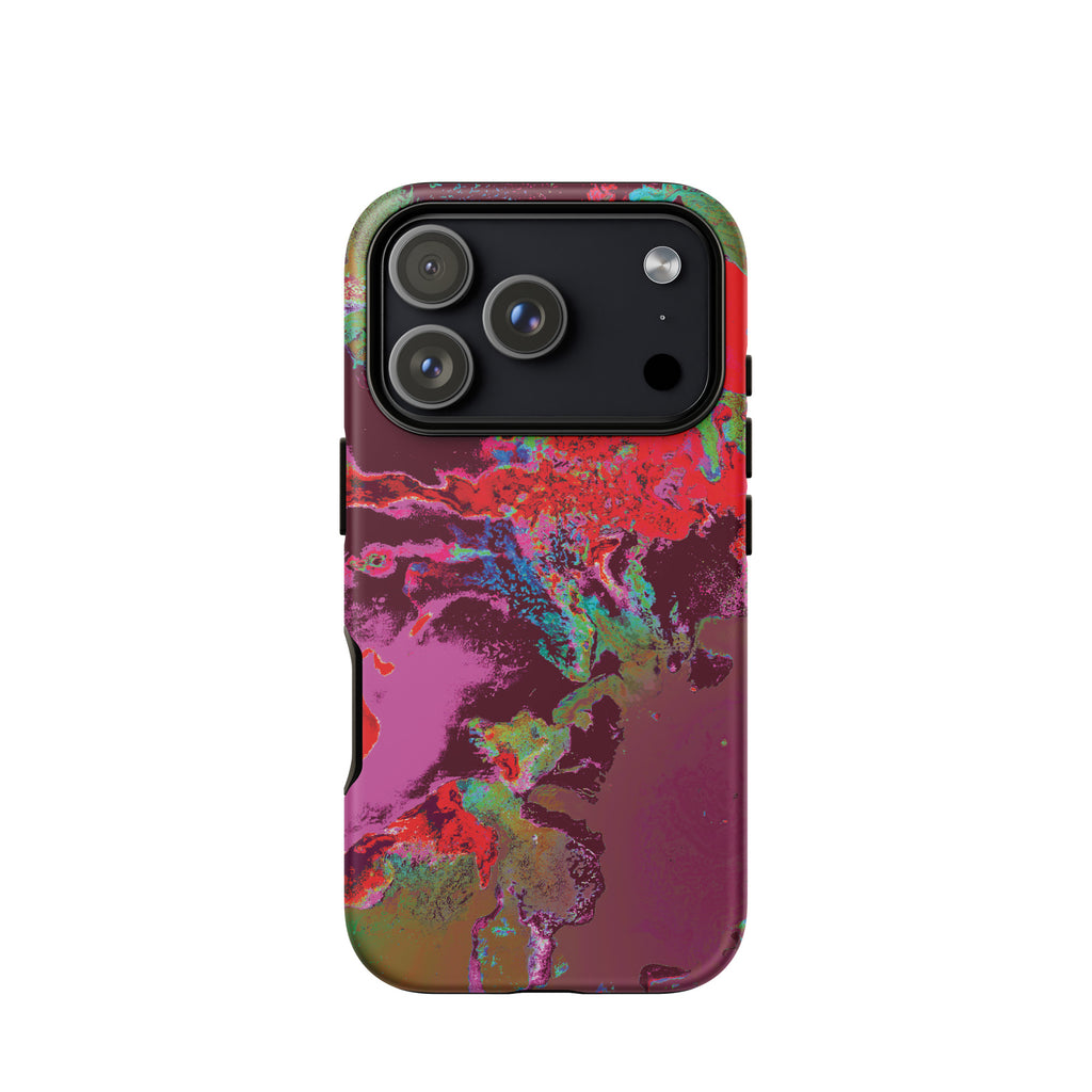 Maroon Abstract Art Tough iPhone Case