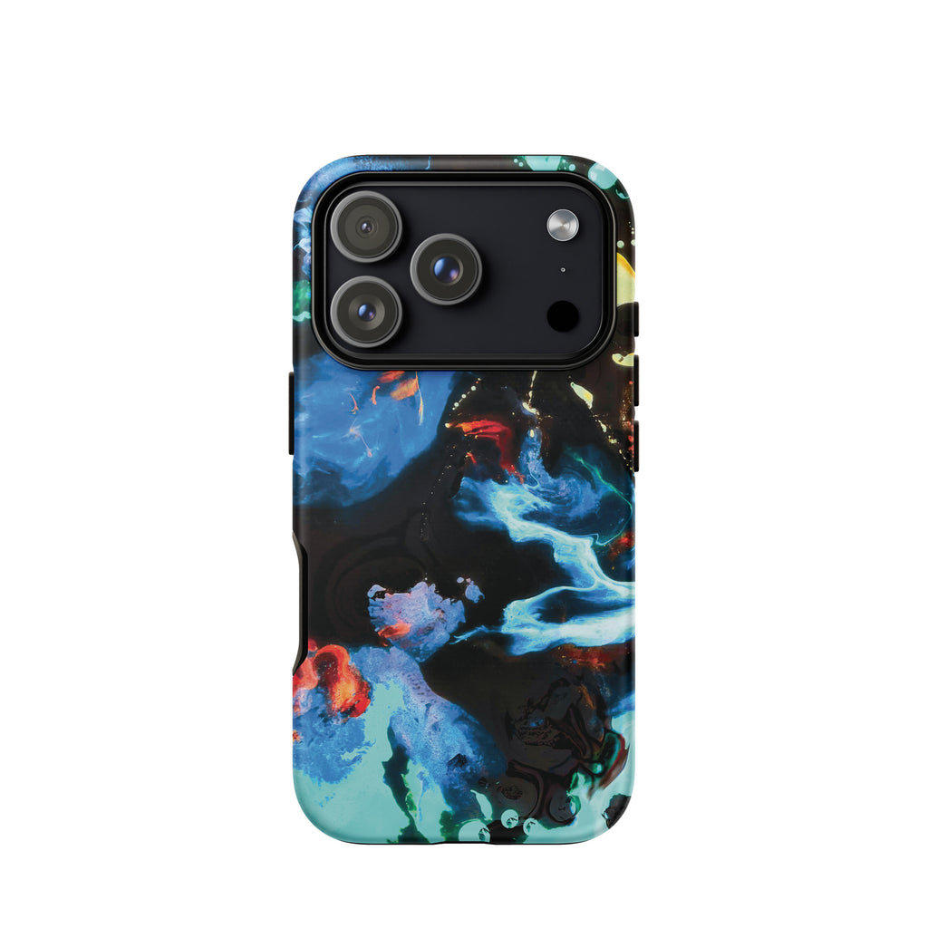 Aqua Abstract Art Tough iPhone Case