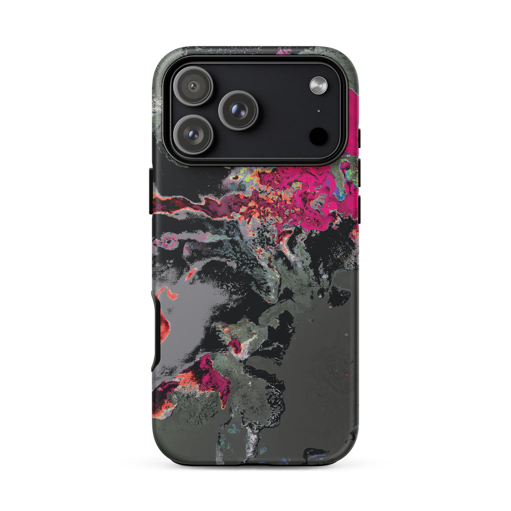Gray and Pink Abstract Art iPhone Case