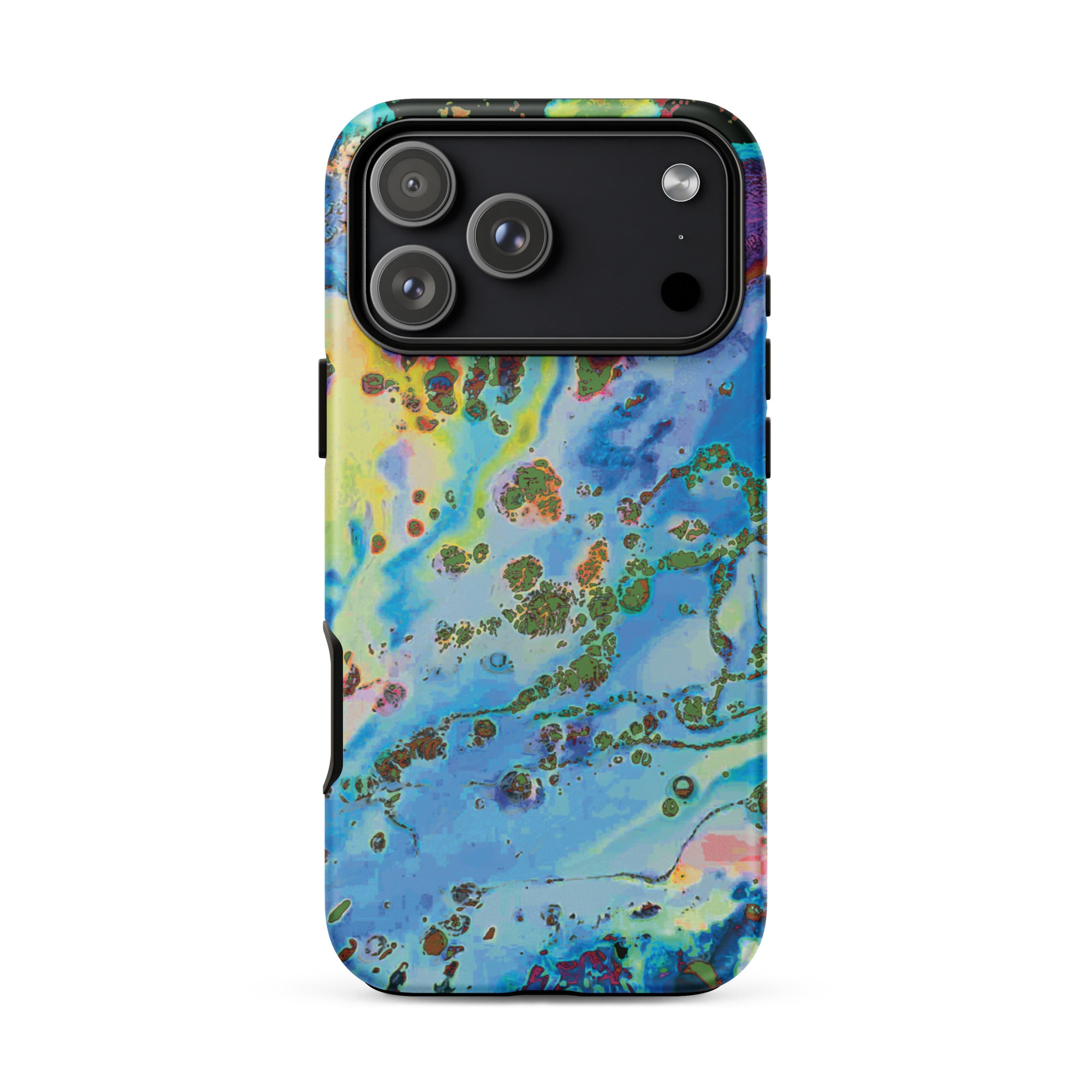 Blue and Yellow Abstract Art Tough iPhone Case