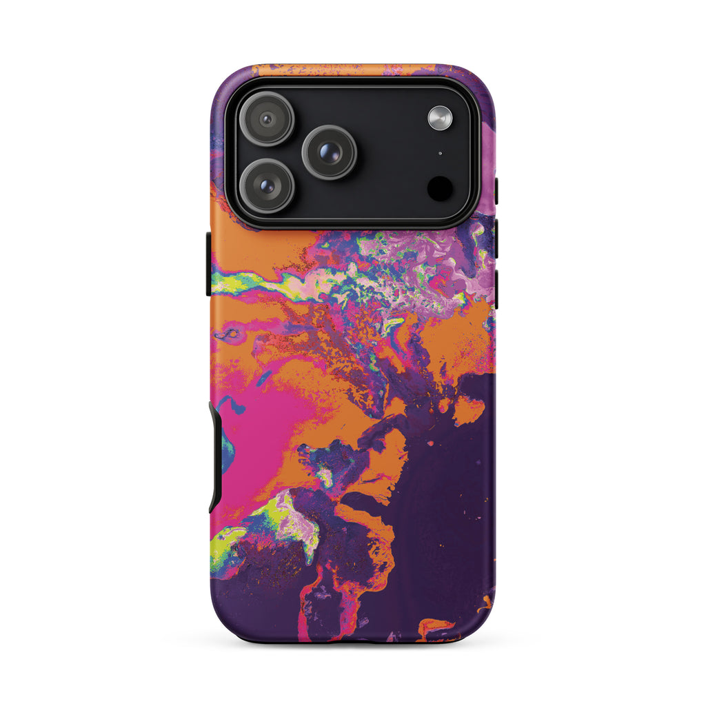 Magenta Orange Abstract Art Tough iPhone Case