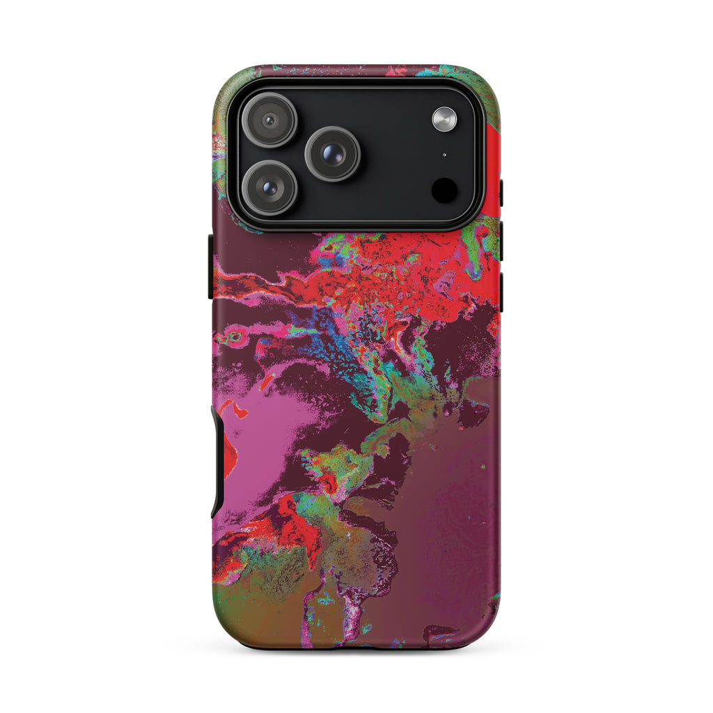 Maroon Abstract Art Tough iPhone Case