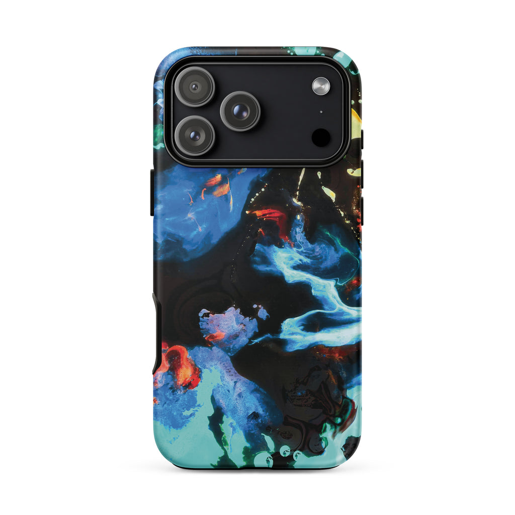 Aqua Abstract Art Tough iPhone Case