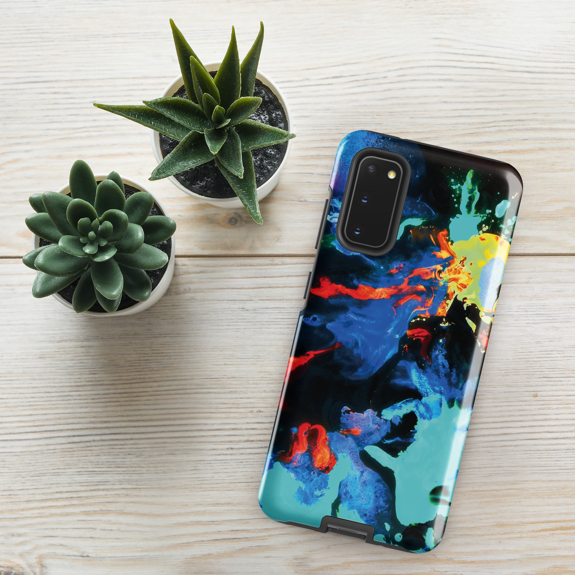 Aqua Abstract Art Tough Samsung Galaxy Case