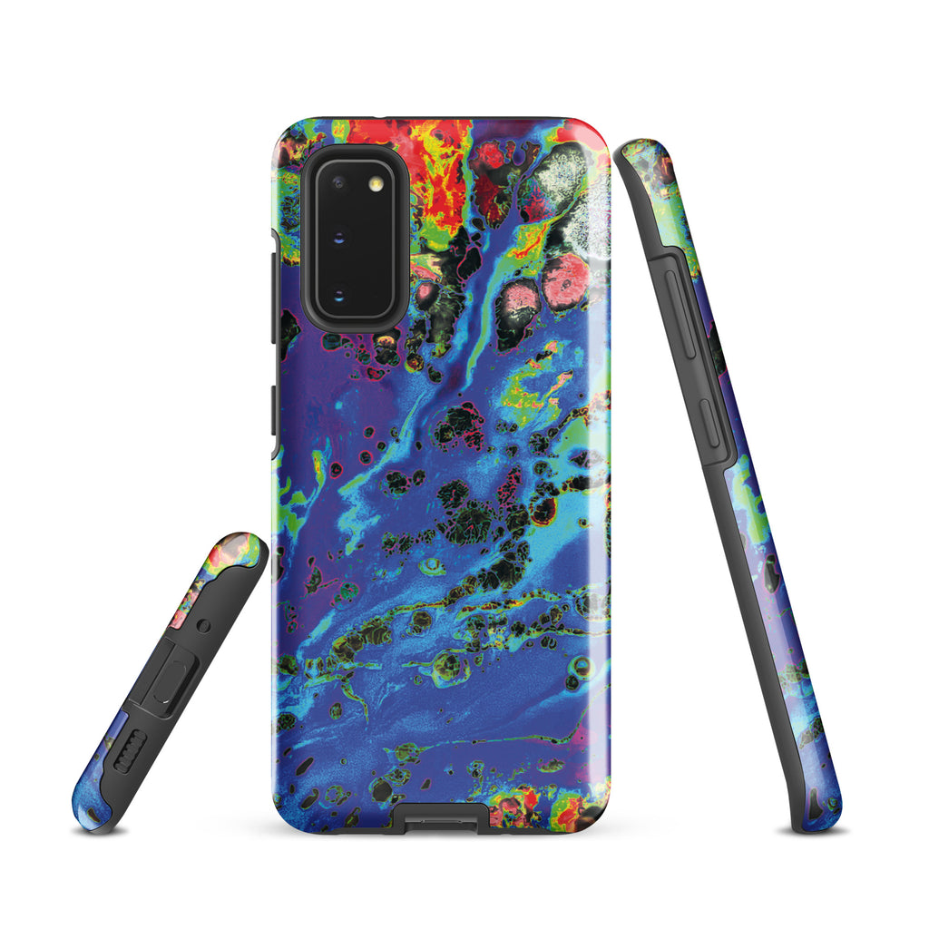 Neon Blue Abstract Art Tough Samsung Galaxy Case