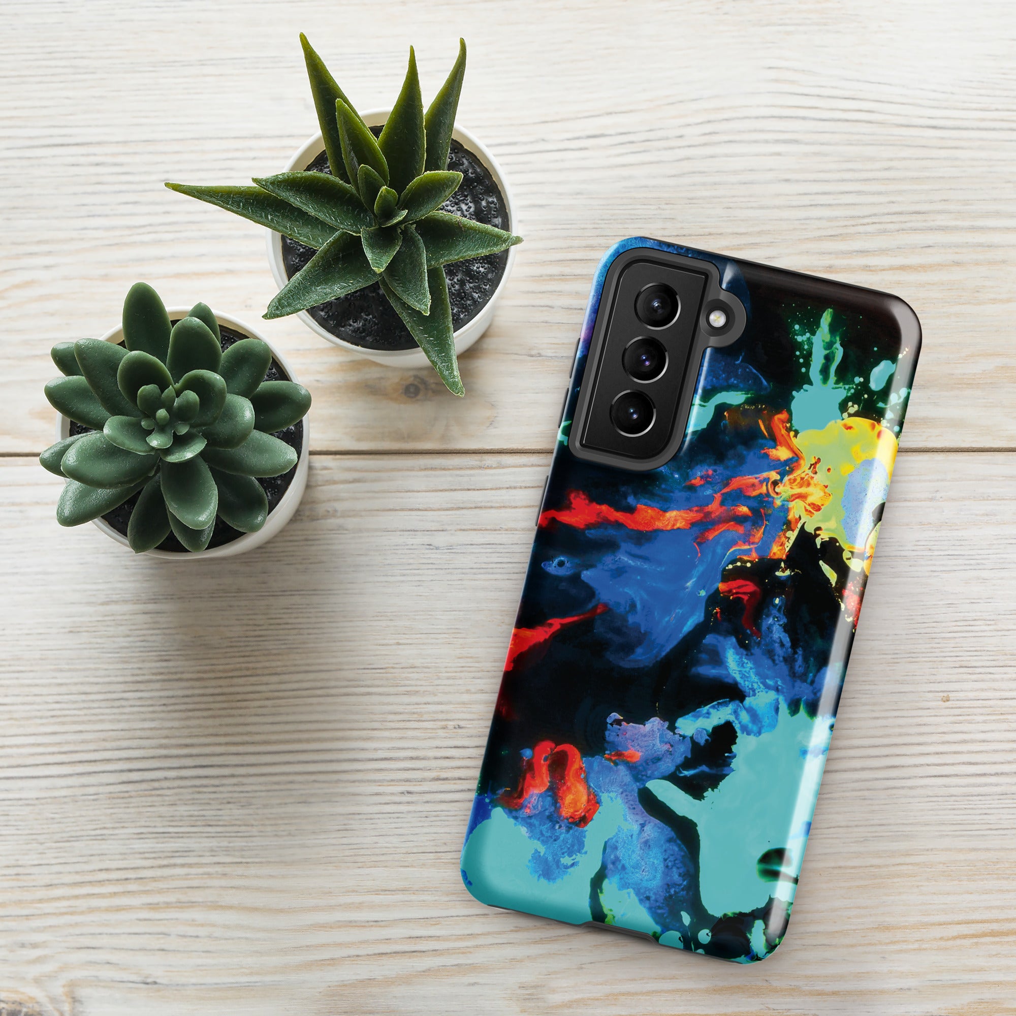 Aqua Abstract Art Tough Samsung Galaxy Case