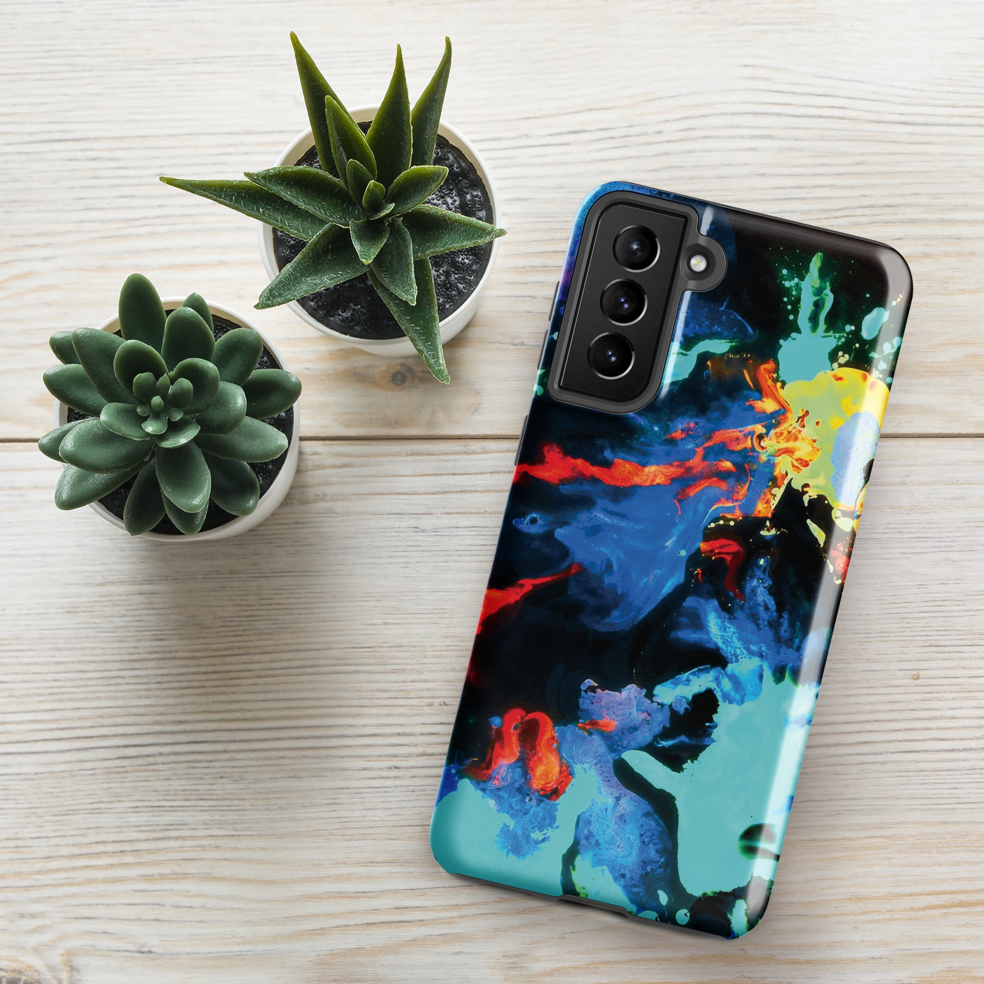 Aqua Abstract Art Tough Samsung Galaxy Case