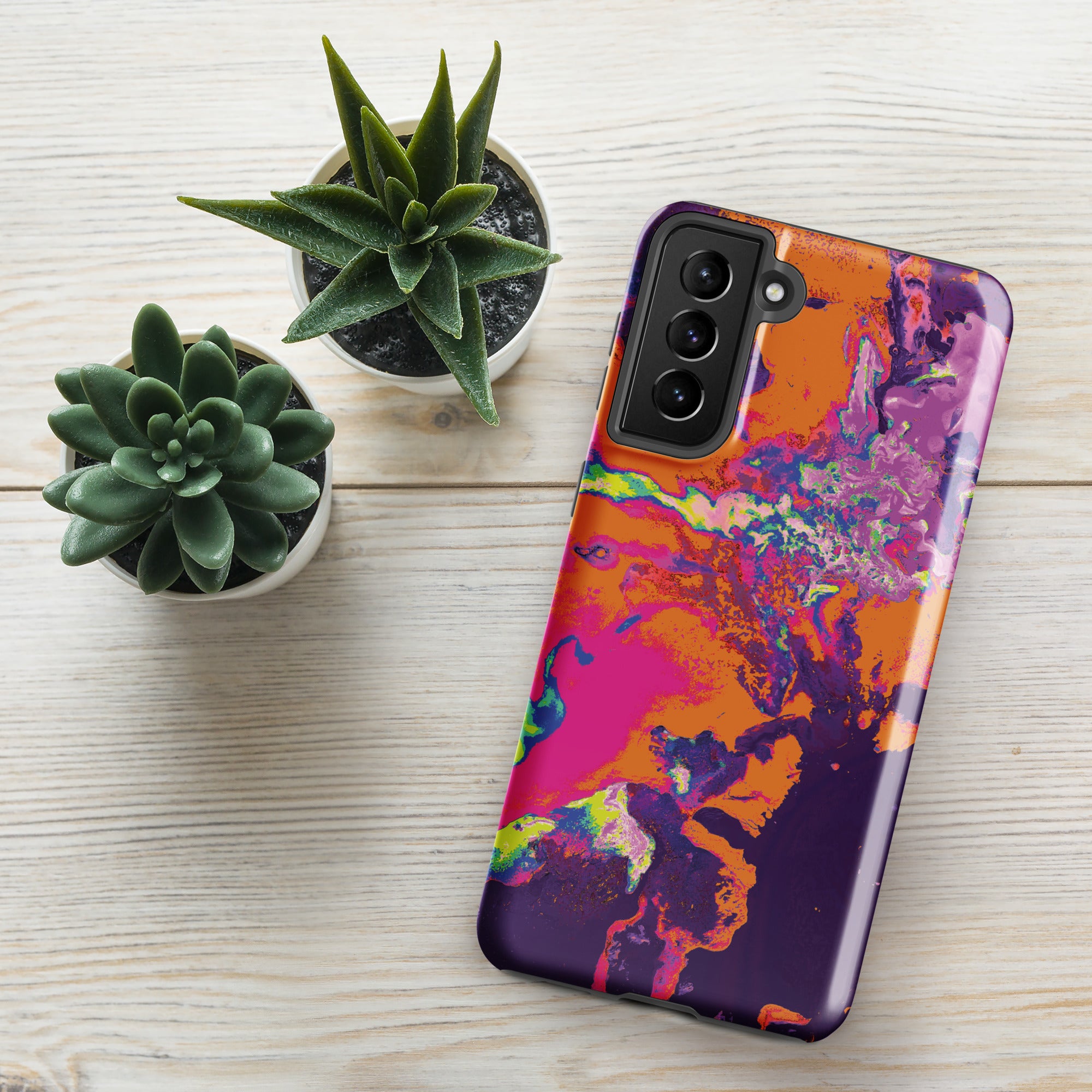Orange Magenta Abstract Art Samsung Galaxy Case