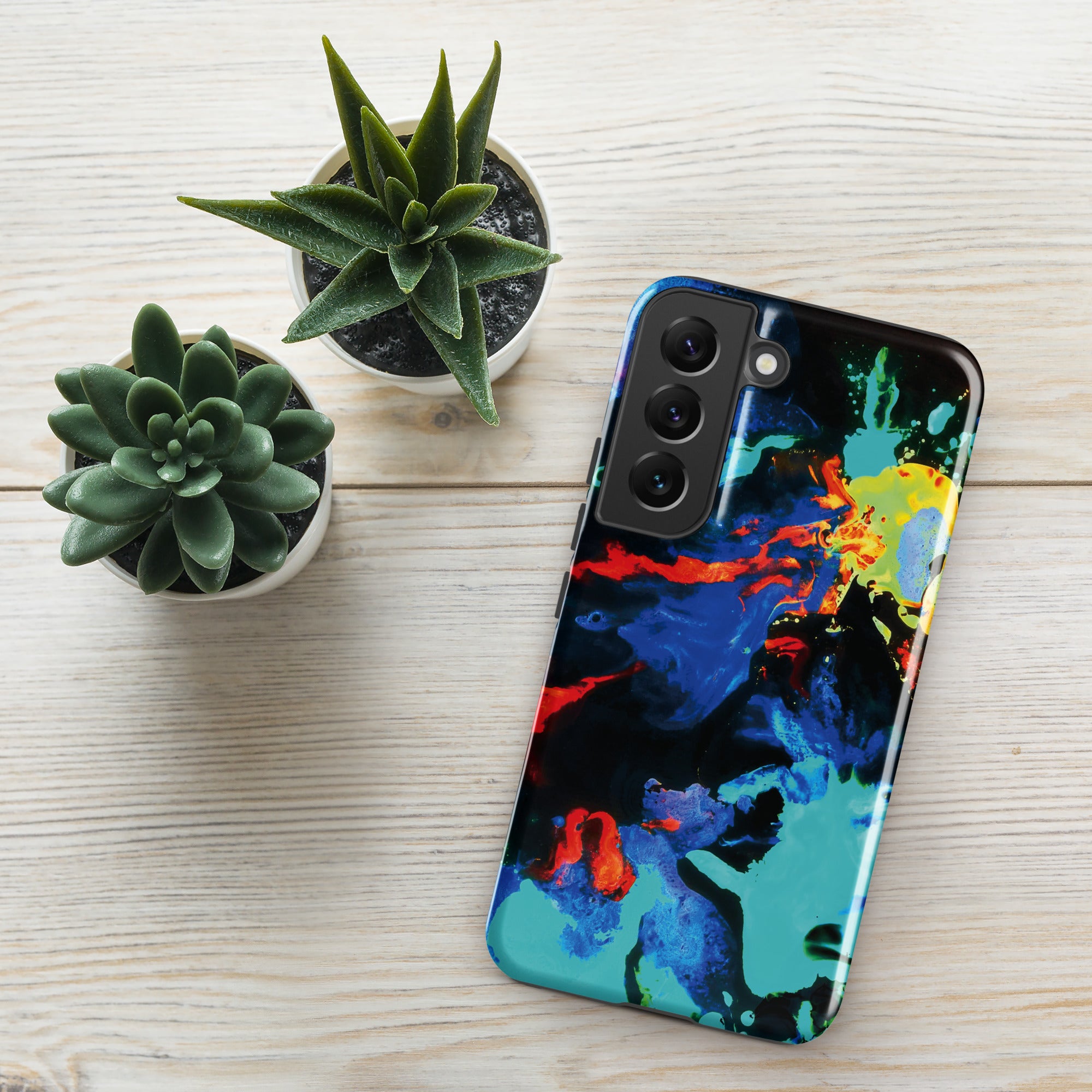 Aqua Abstract Art Tough Samsung Galaxy Case