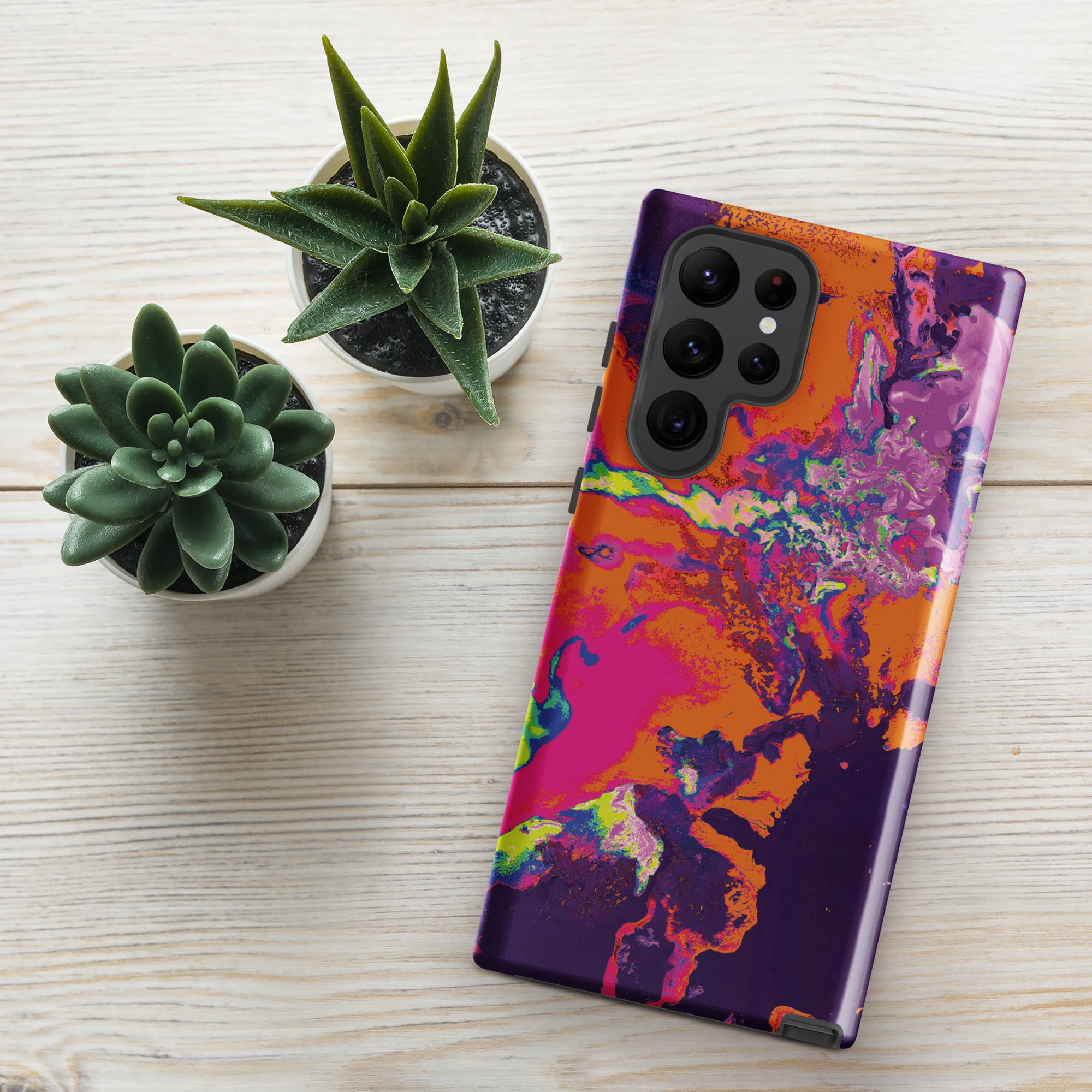 Orange Magenta Abstract Art Samsung Galaxy Case