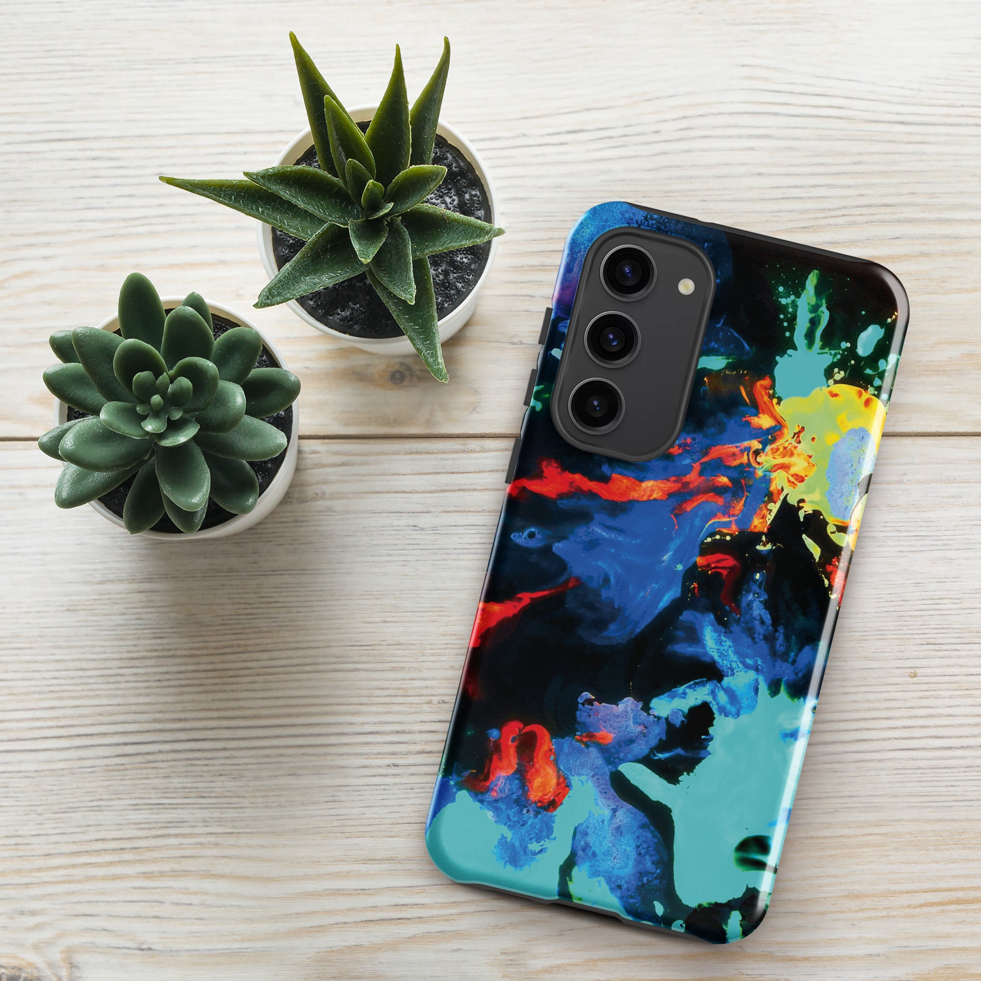 Aqua Abstract Art Tough Samsung Galaxy Case