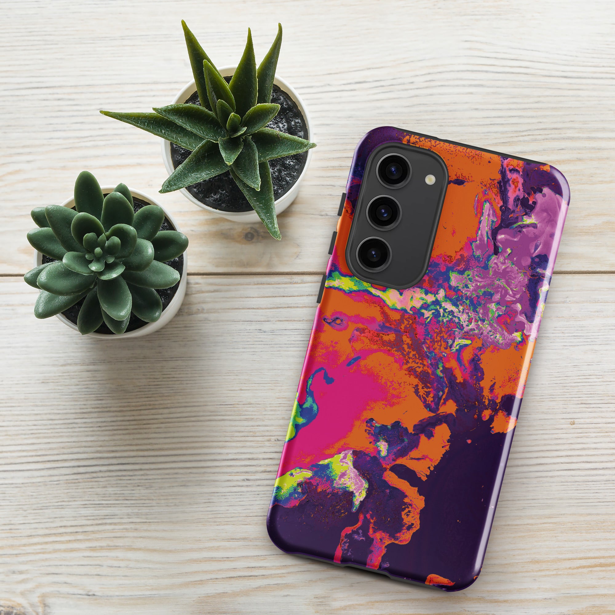Orange Magenta Abstract Art Samsung Galaxy Case
