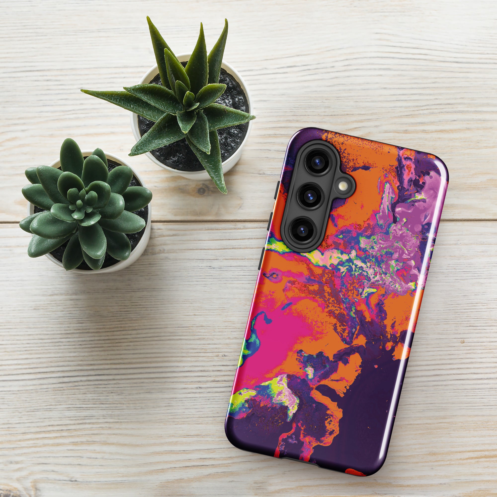 Orange Magenta Abstract Art Samsung Galaxy Case