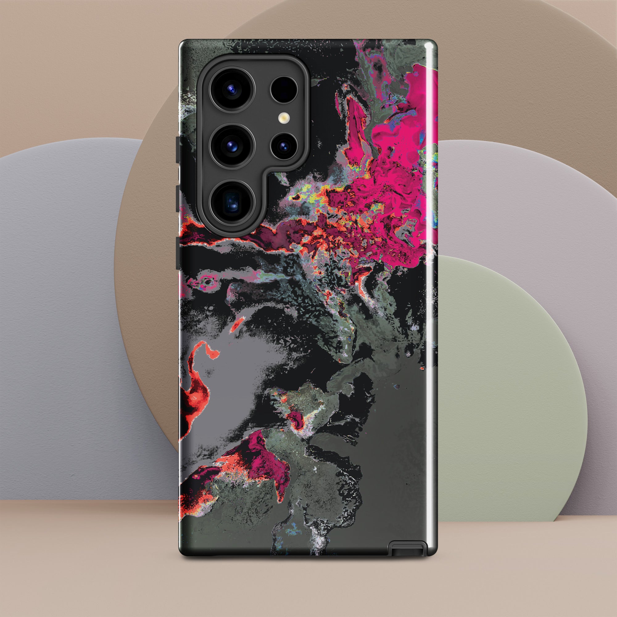 Gray Pink Abstract Art Tough Samsung Galaxy Case