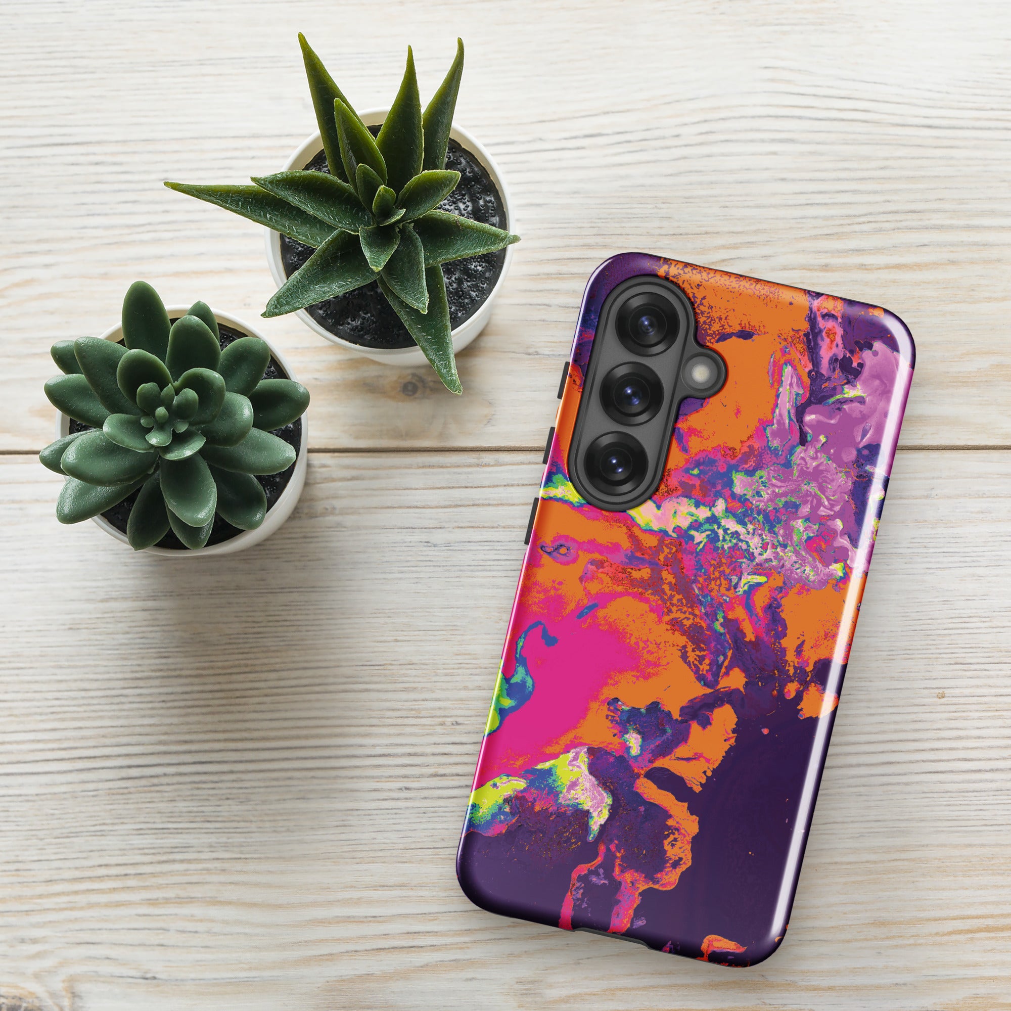 Orange Magenta Abstract Art Samsung Galaxy Case