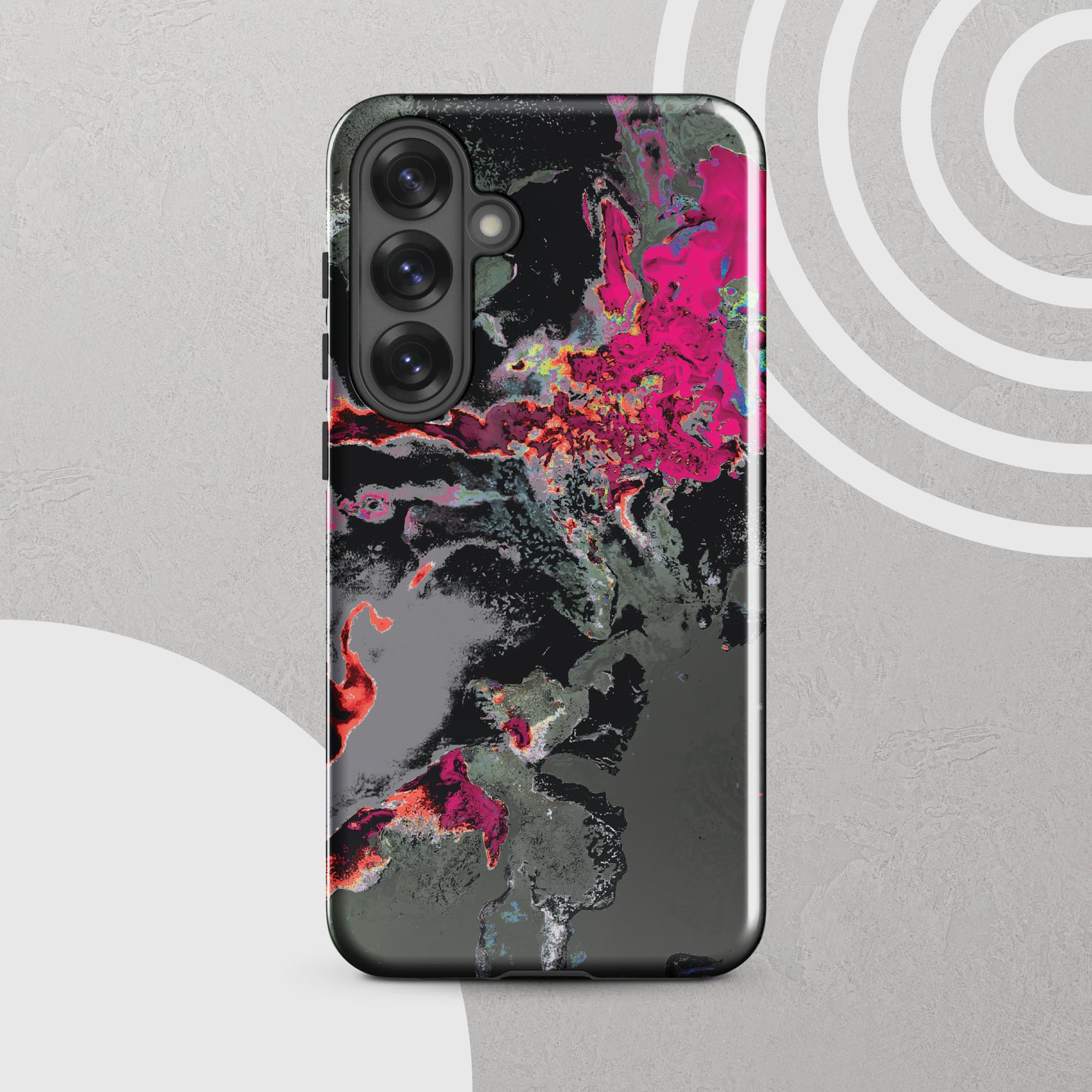 Gray Pink Abstract Art Tough Samsung Galaxy Case