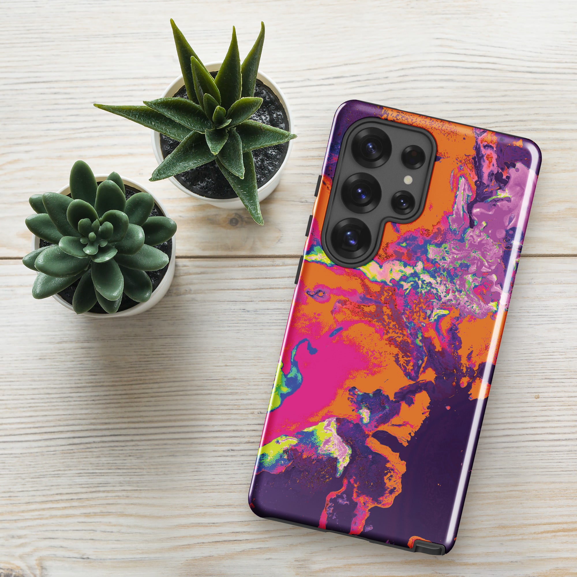 Orange Magenta Abstract Art Samsung Galaxy Case