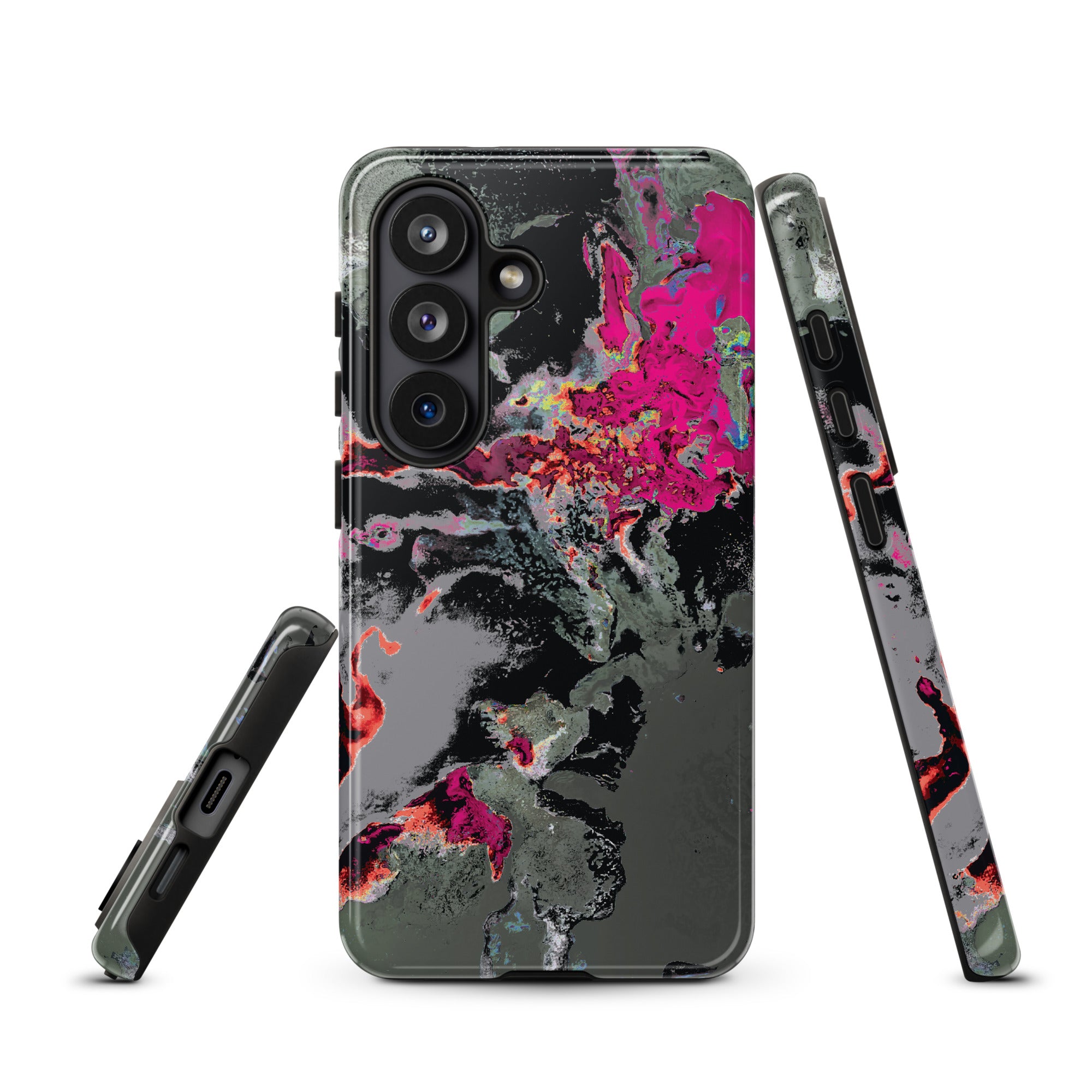 Gray Pink Abstract Art Tough Samsung Galaxy Case
