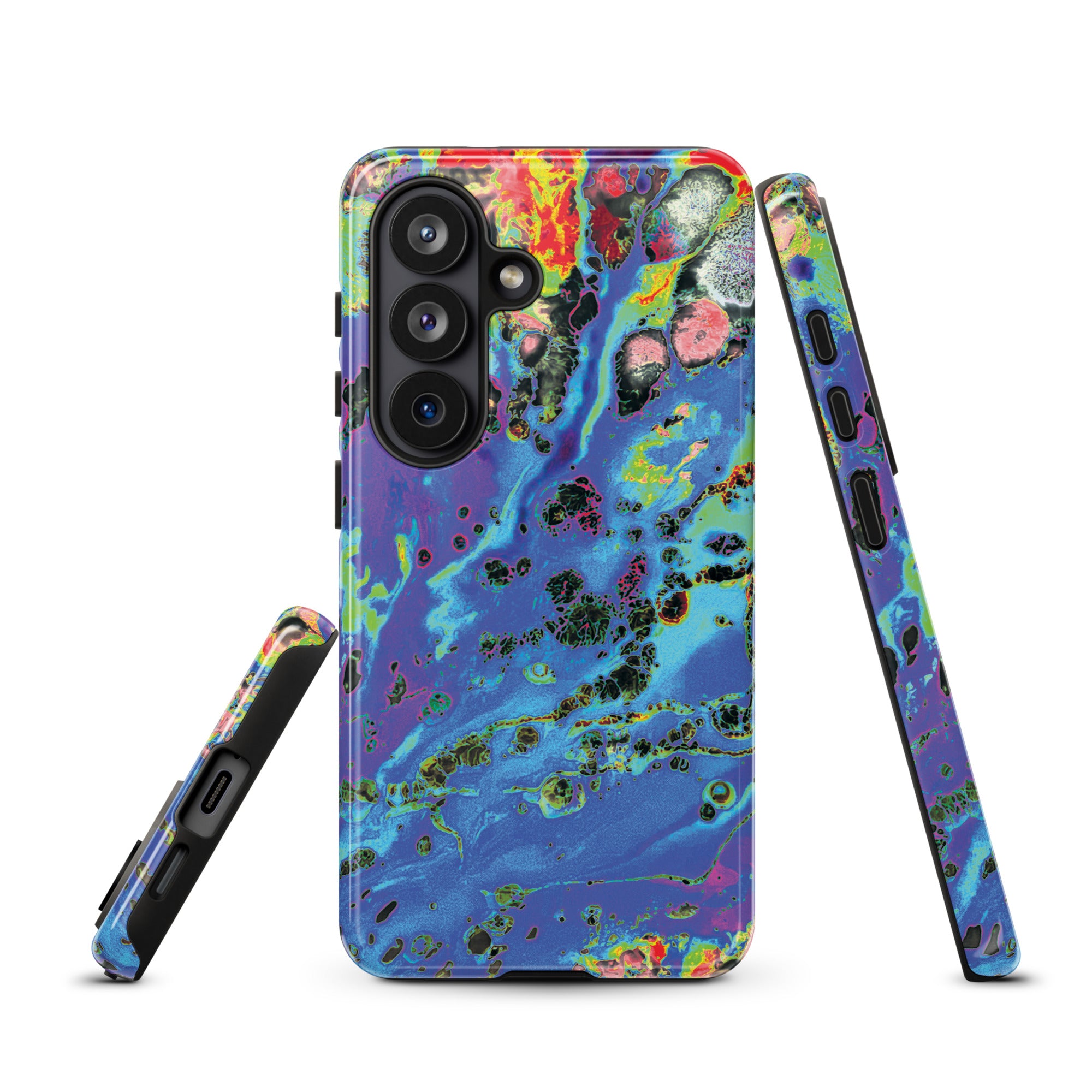 Neon Blue Abstract Art Tough Samsung Galaxy Case