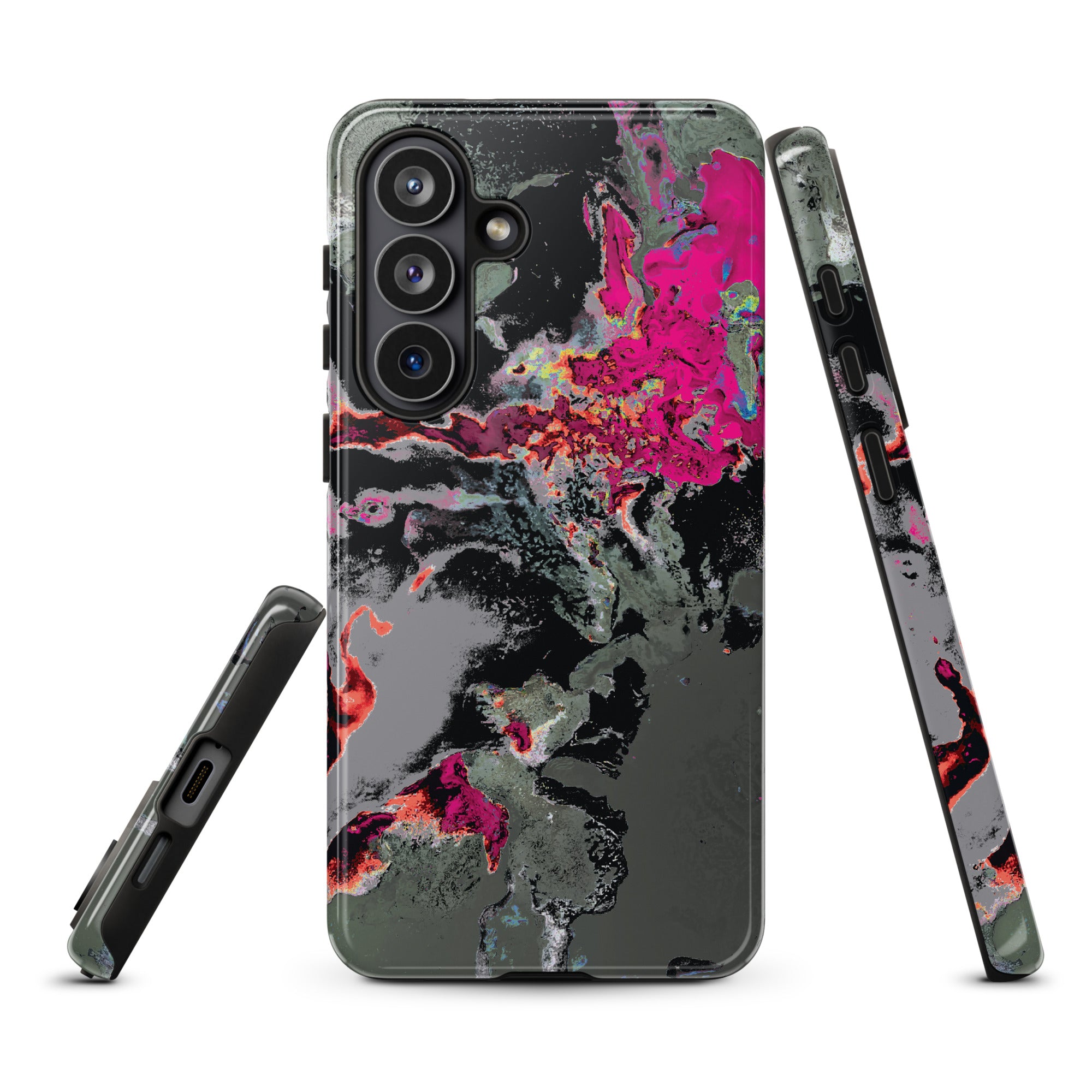 Gray Pink Abstract Art Tough Samsung Galaxy Case