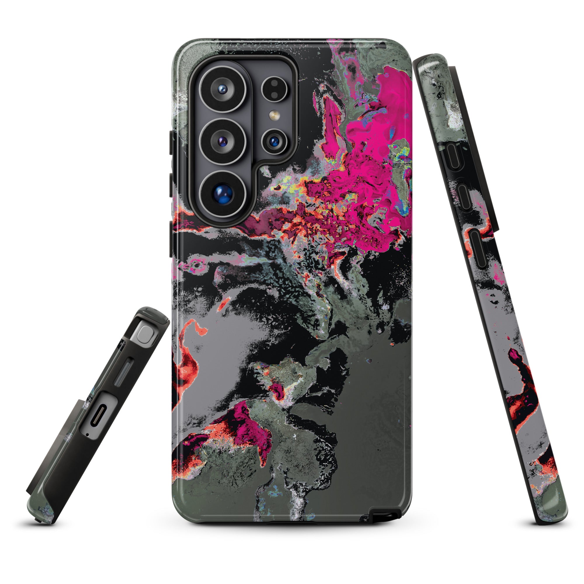 Gray Pink Abstract Art Tough Samsung Galaxy Case