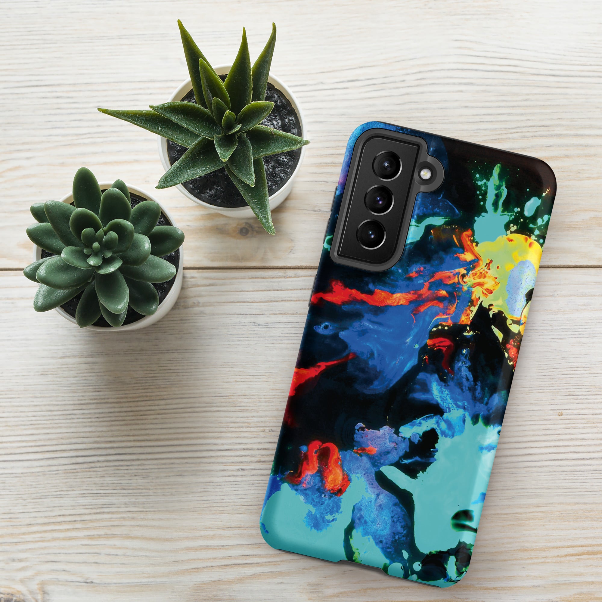 Aqua Abstract Art Tough Samsung Galaxy Case