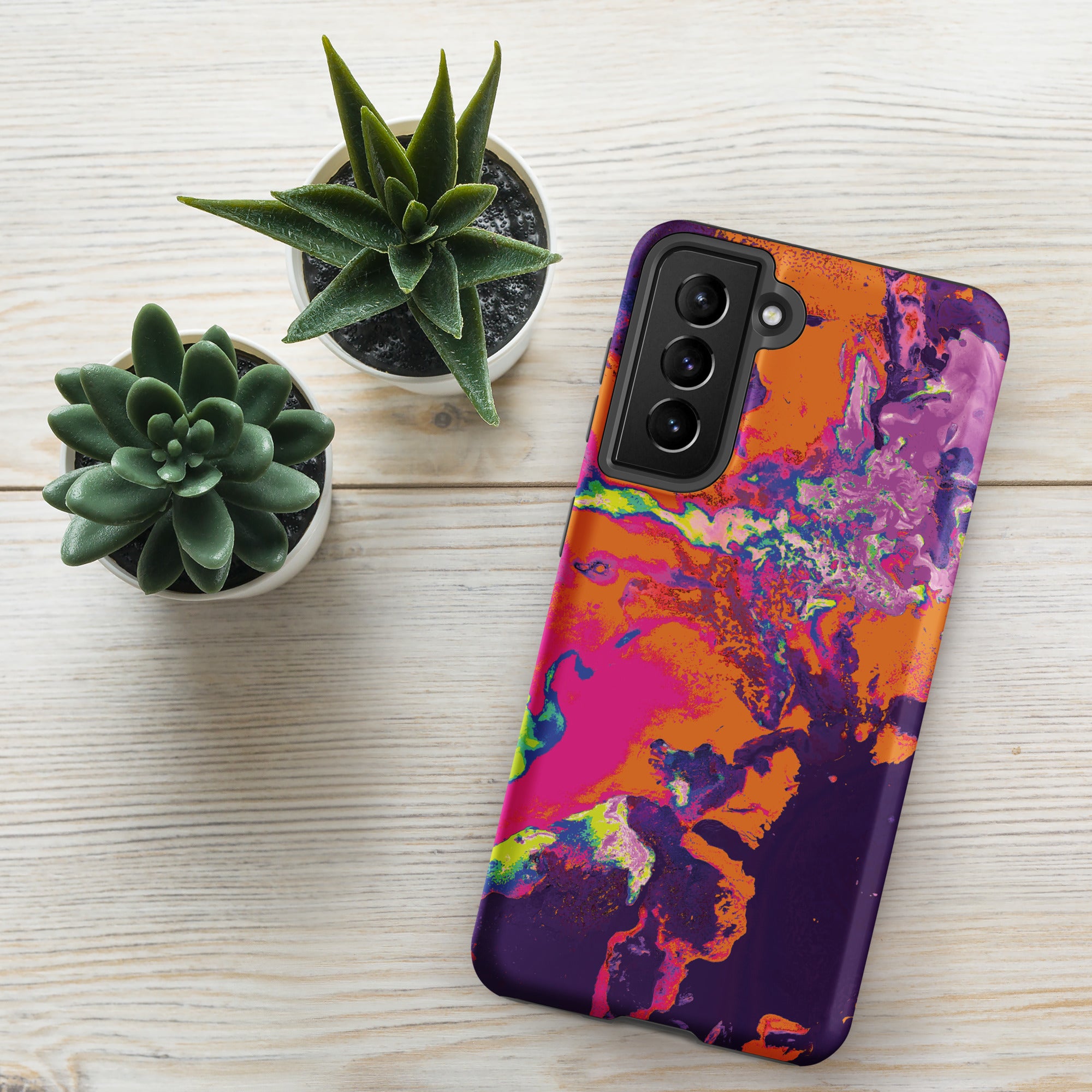 Orange Magenta Abstract Art Samsung Galaxy Case