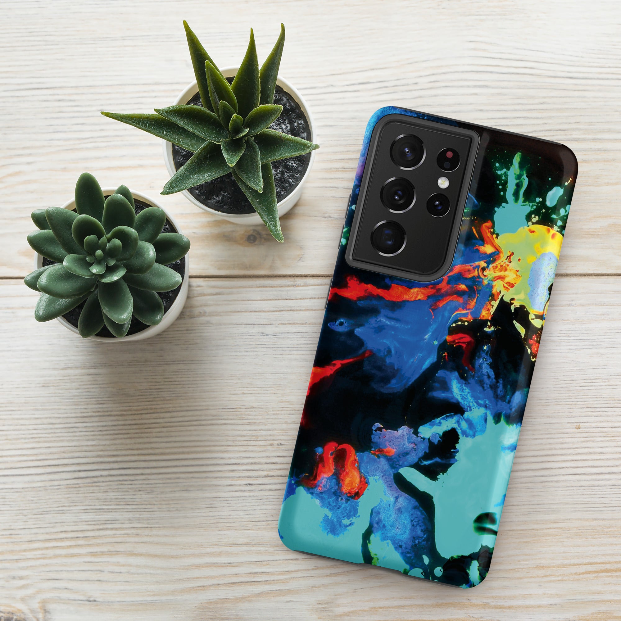 Aqua Abstract Art Tough Samsung Galaxy Case