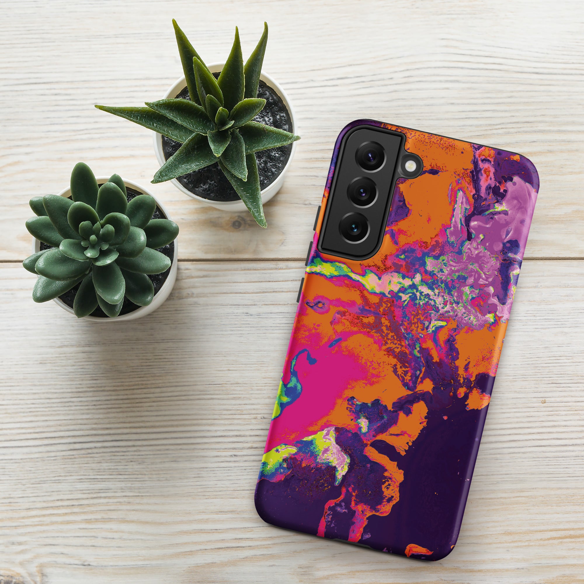 Orange Magenta Abstract Art Samsung Galaxy Case