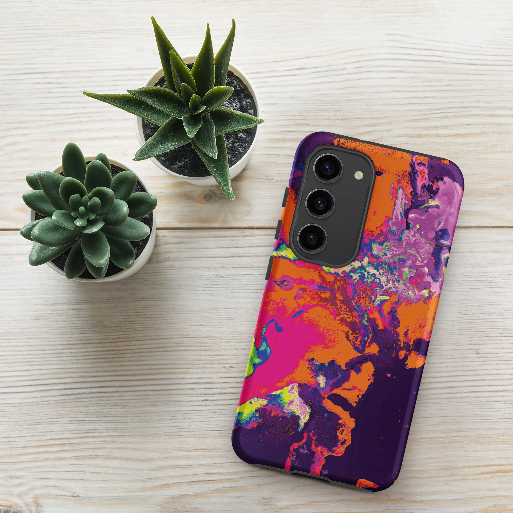 Orange Magenta Abstract Art Samsung Galaxy Case