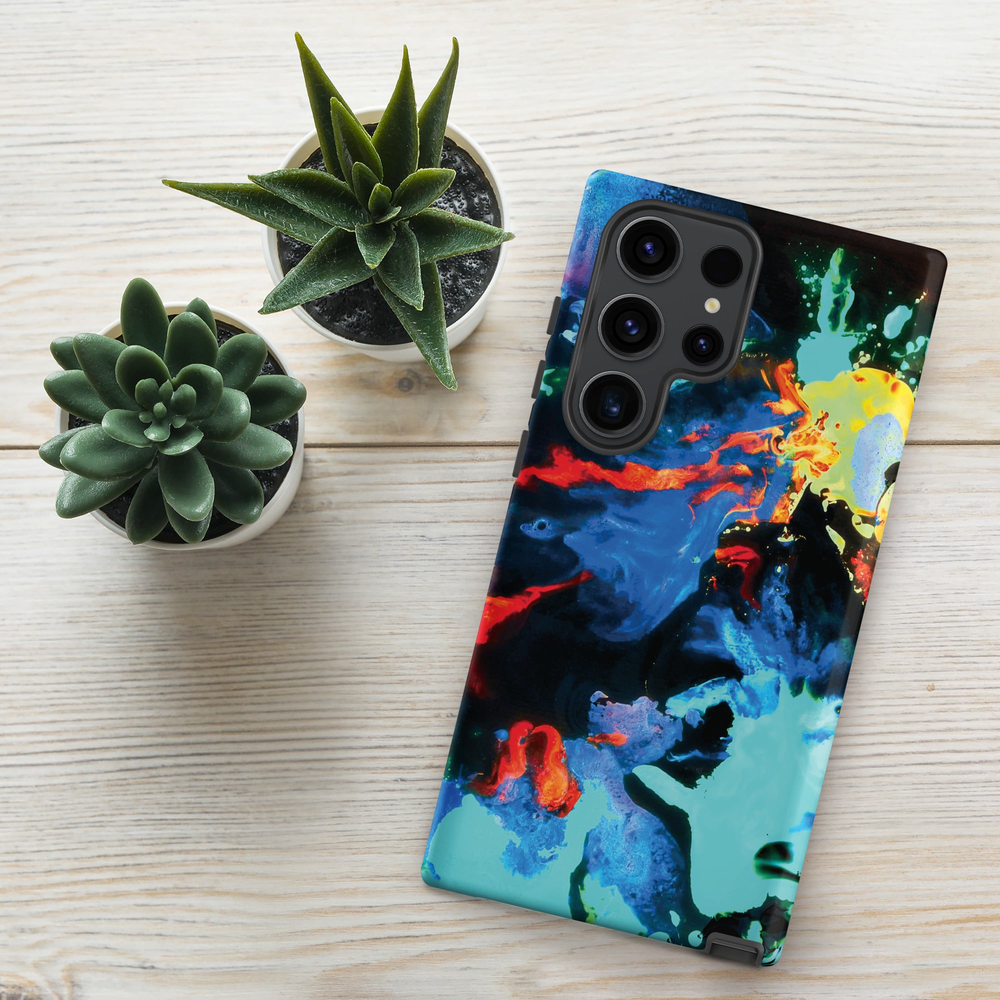 Aqua Abstract Art Tough Samsung Galaxy Case