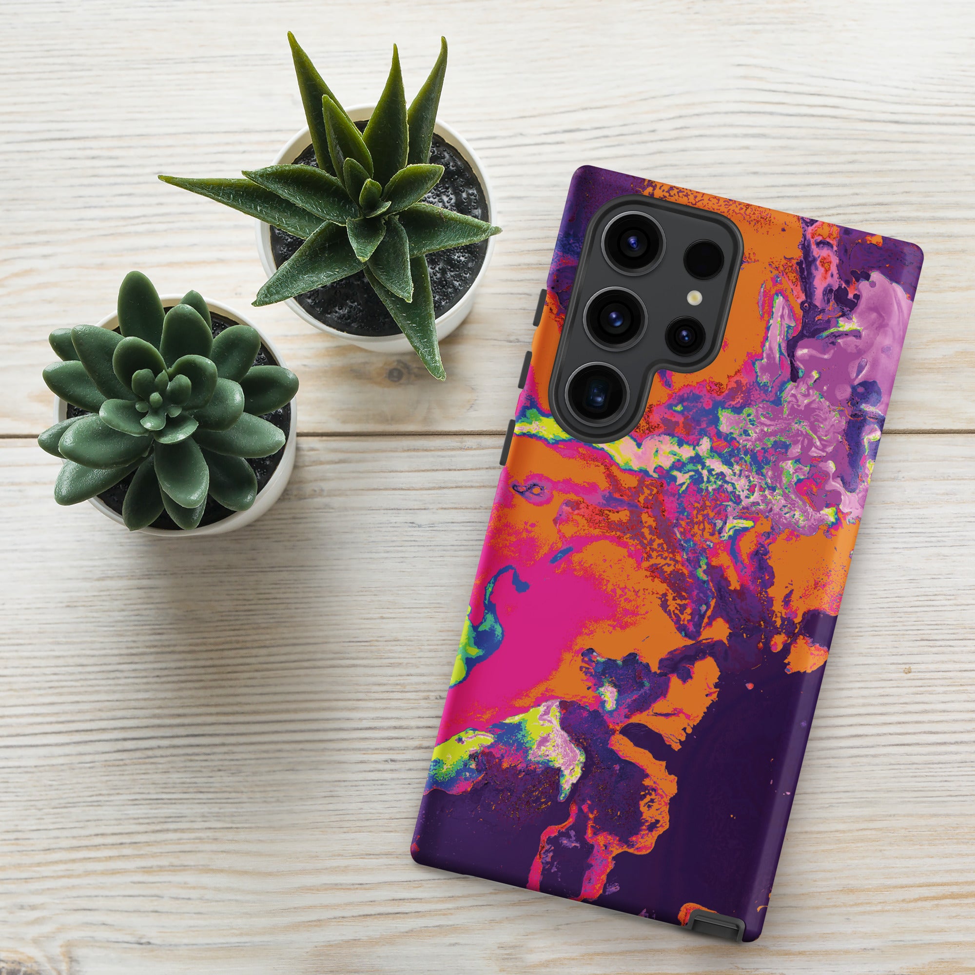 Orange Magenta Abstract Art Samsung Galaxy Case