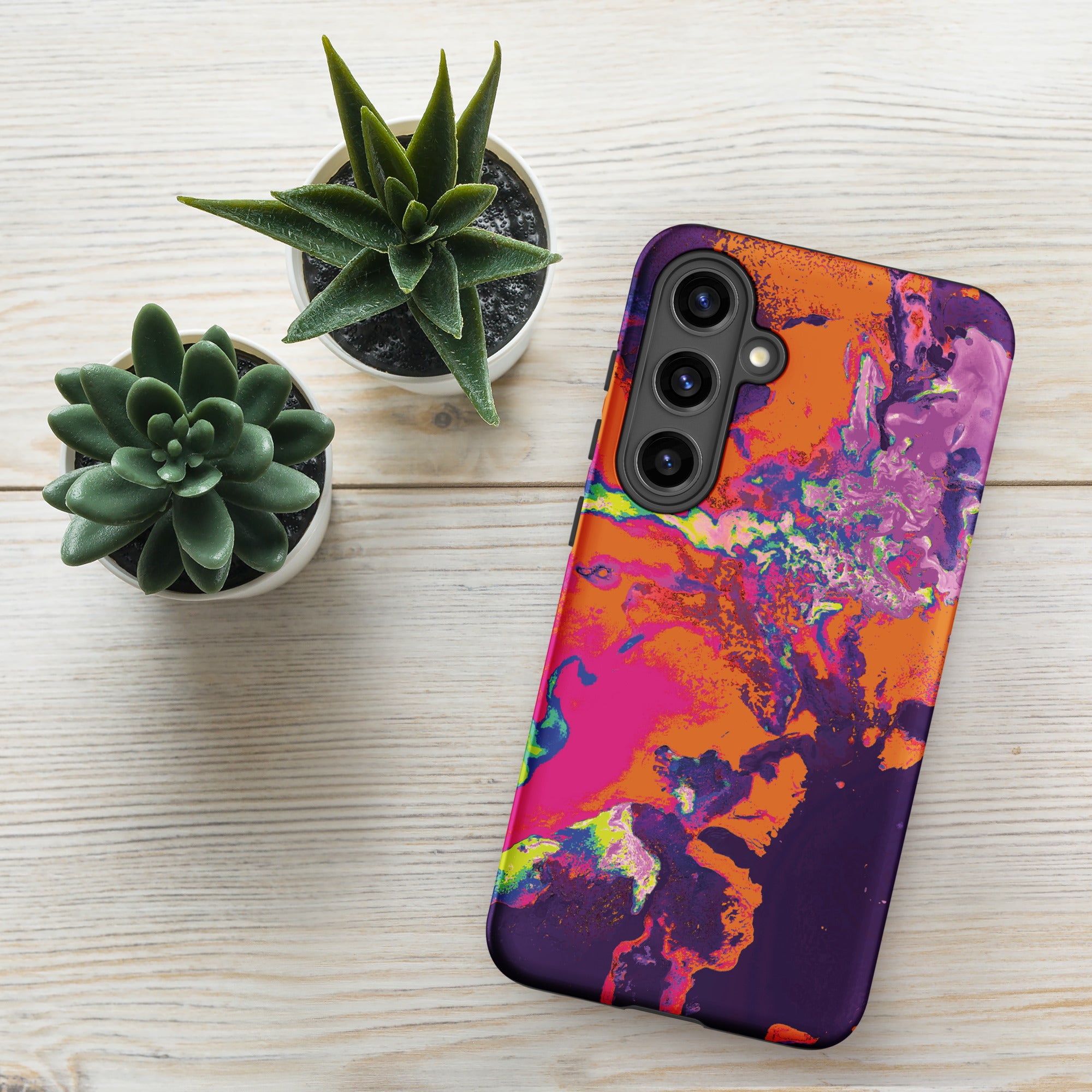 Orange Magenta Abstract Art Samsung Galaxy Case