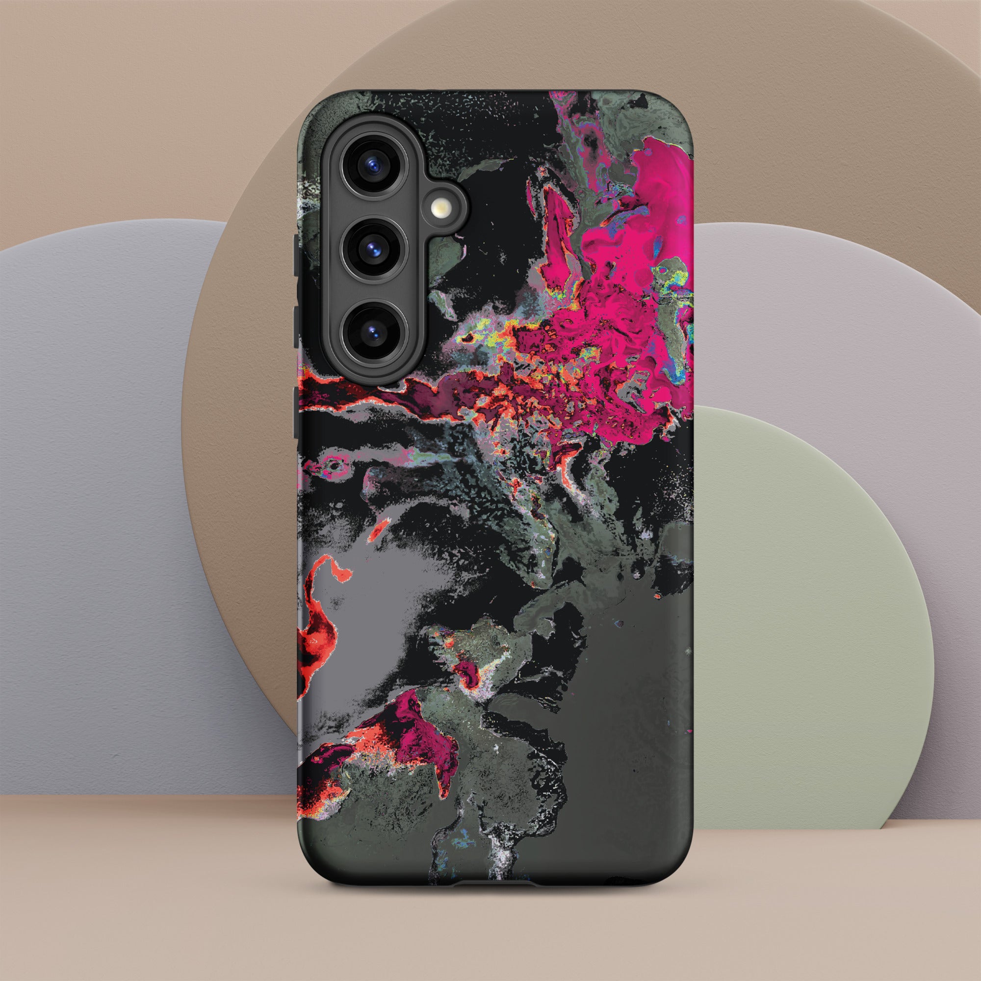 Gray Pink Abstract Art Tough Samsung Galaxy Case